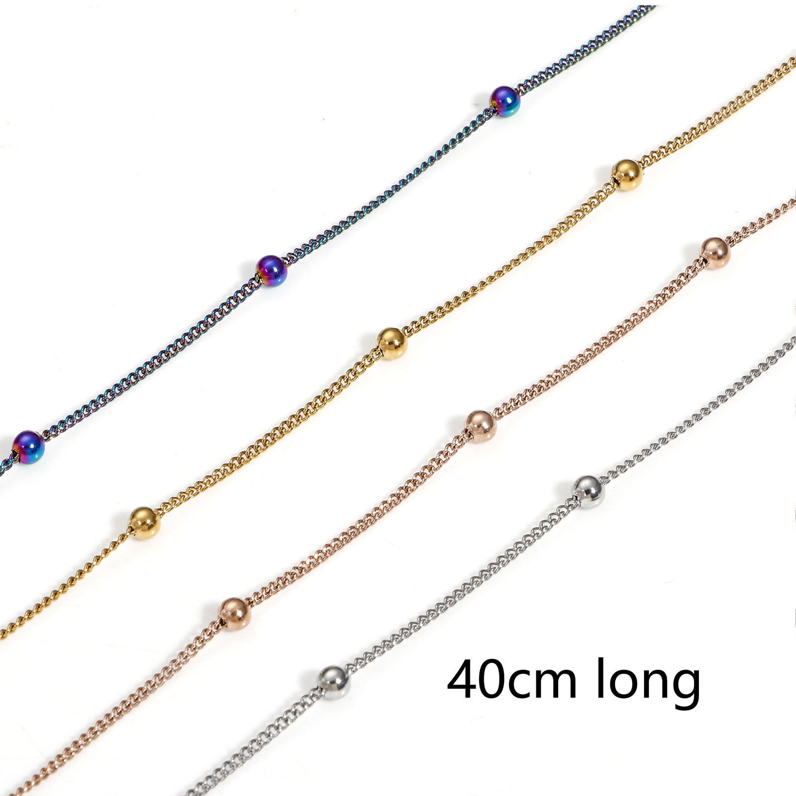 Immagine di 304 Acciaio Inossidabile Catena Singolare Collana 40cm Lunghezza, 1 Pz