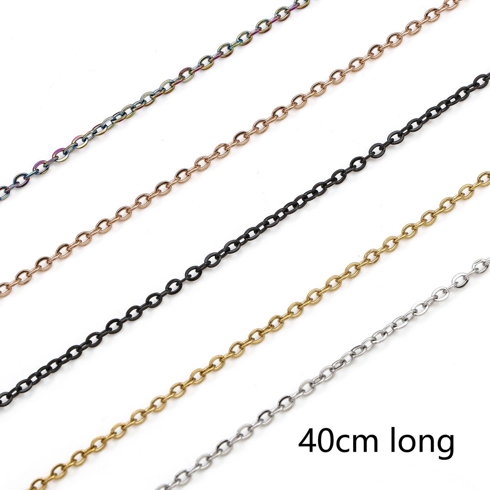 Picture of 304 Stainless Steel Link Cable Chain Necklace For DIY Jewelry Making 40cm(15 6/8") long