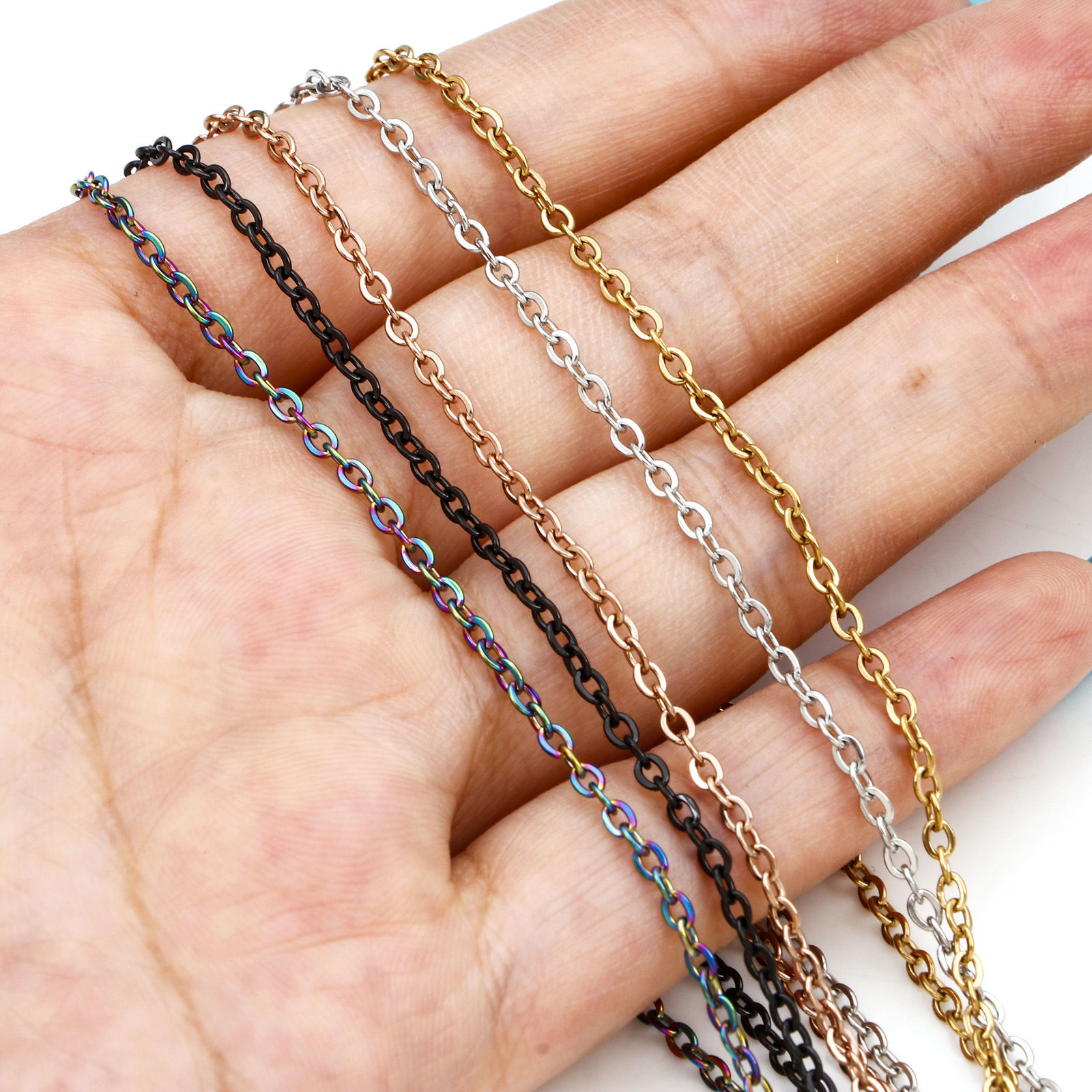 Picture of 304 Stainless Steel Link Cable Chain Necklace For DIY Jewelry Making 40cm(15 6/8") long