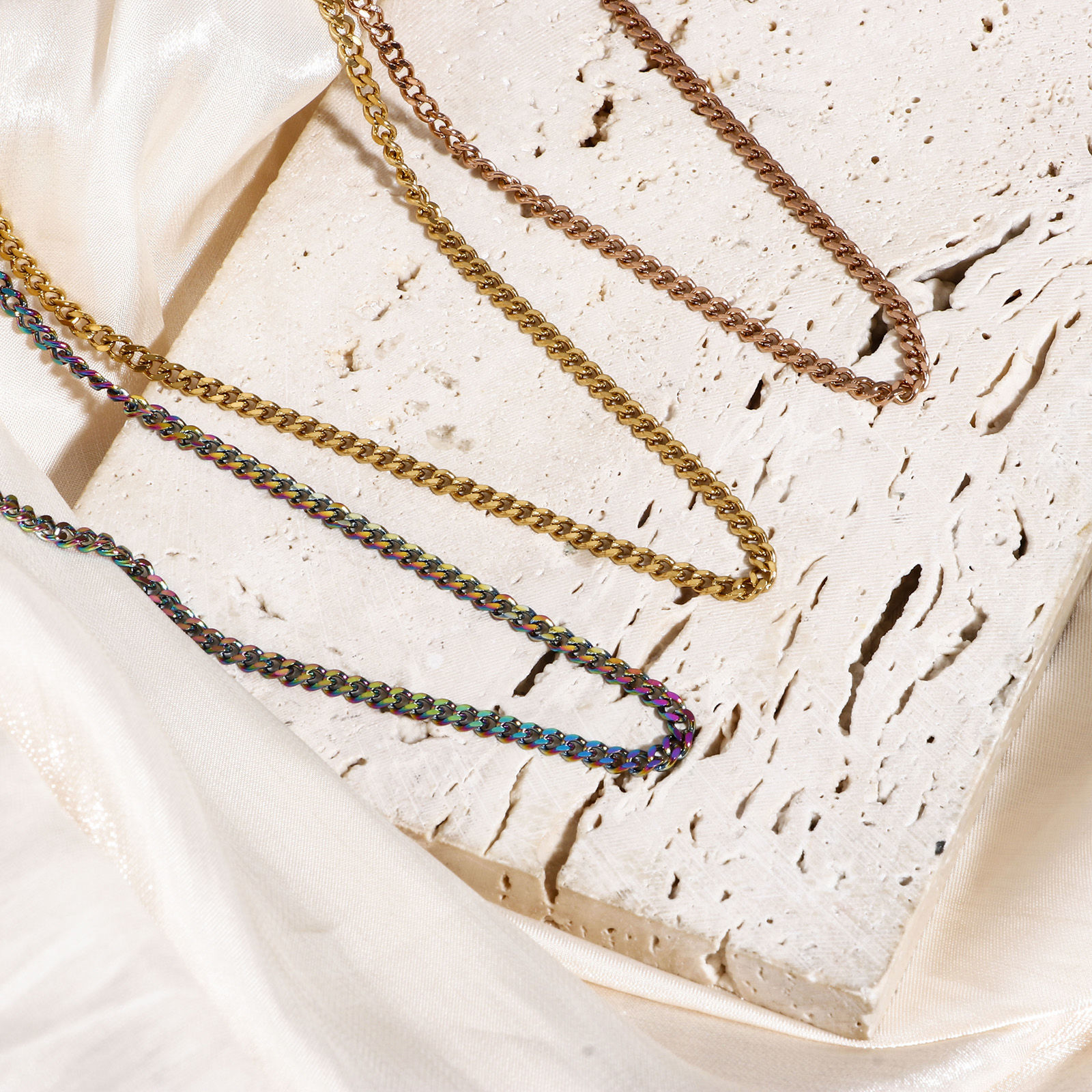 Immagine di 304 Acciaio Inossidabile Catena Singolare Collana 40cm Lunghezza, 1 Pz