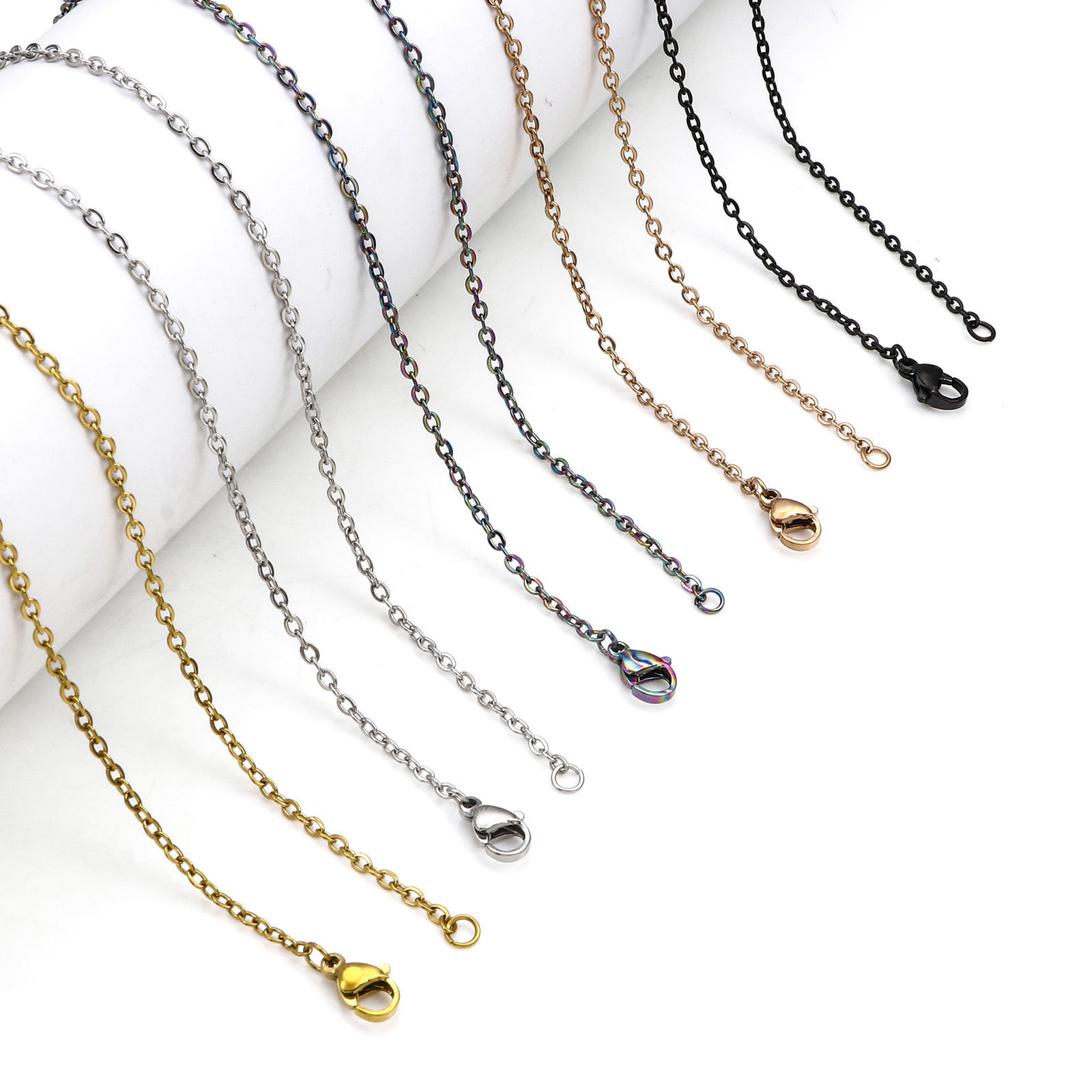 Picture of 304 Stainless Steel Link Cable Chain Necklace For DIY Jewelry Making 40cm(15 6/8") long