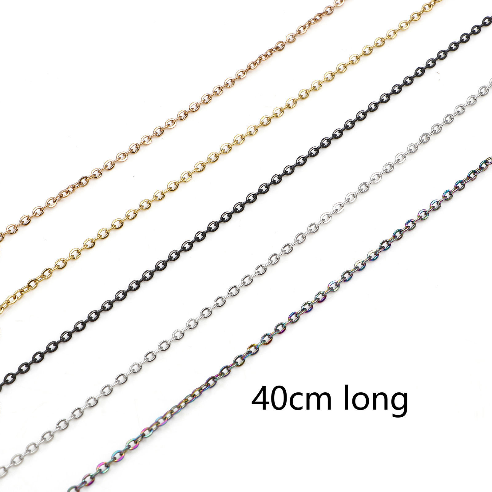 Picture of 304 Stainless Steel Link Cable Chain Necklace For DIY Jewelry Making 40cm(15 6/8") long