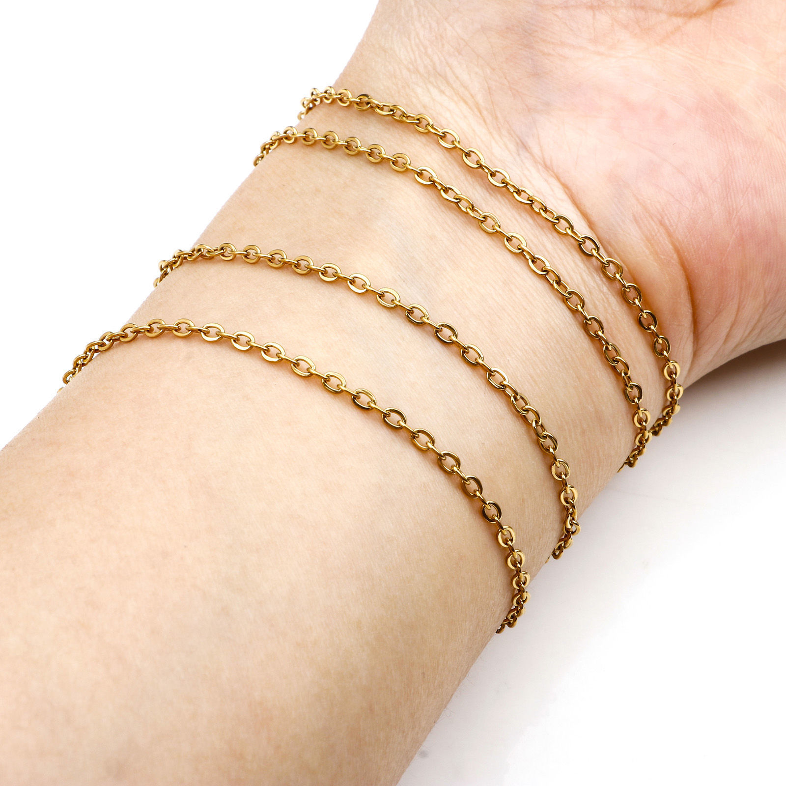 Picture of 304 Stainless Steel Link Cable Chain Necklace For DIY Jewelry Making 40cm(15 6/8") long