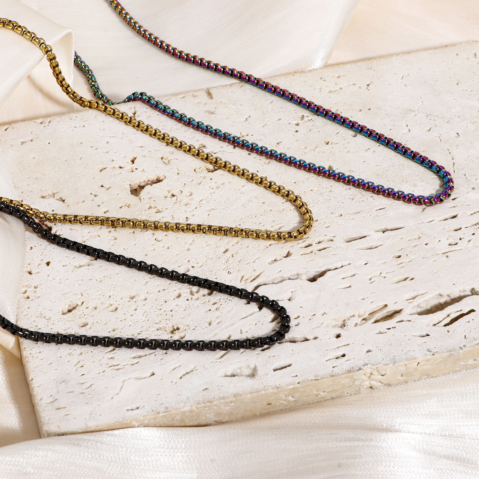 Immagine di 304 Acciaio Inossidabile Rollo Catena Collana 40cm Lunghezza, 1 Pz