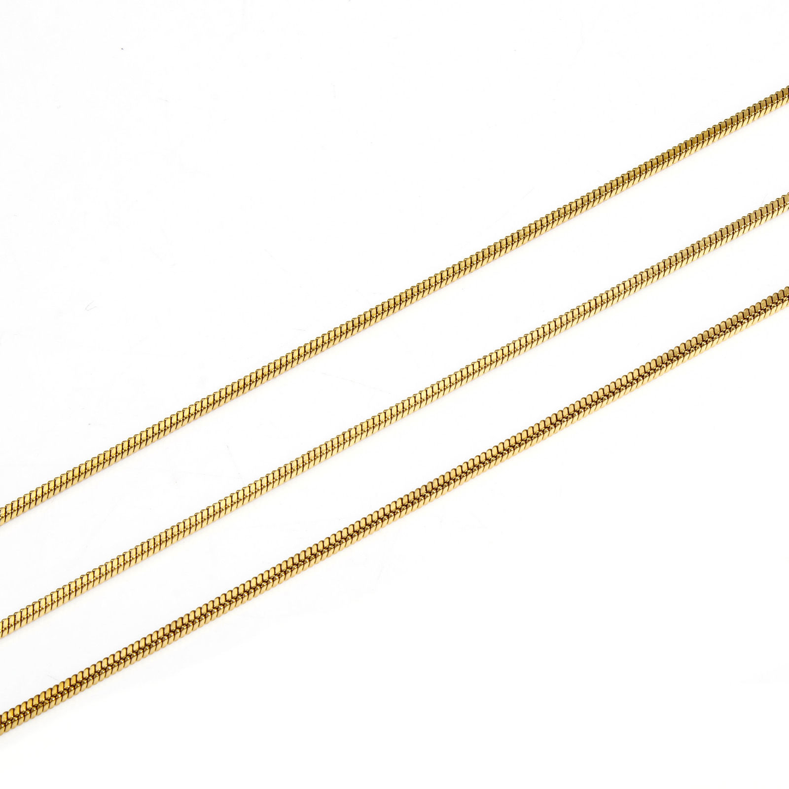 Picture of 304 Stainless Steel Snake Chain Necklace For DIY Jewelry Making Gold Plated Chain Size: 1.5mm