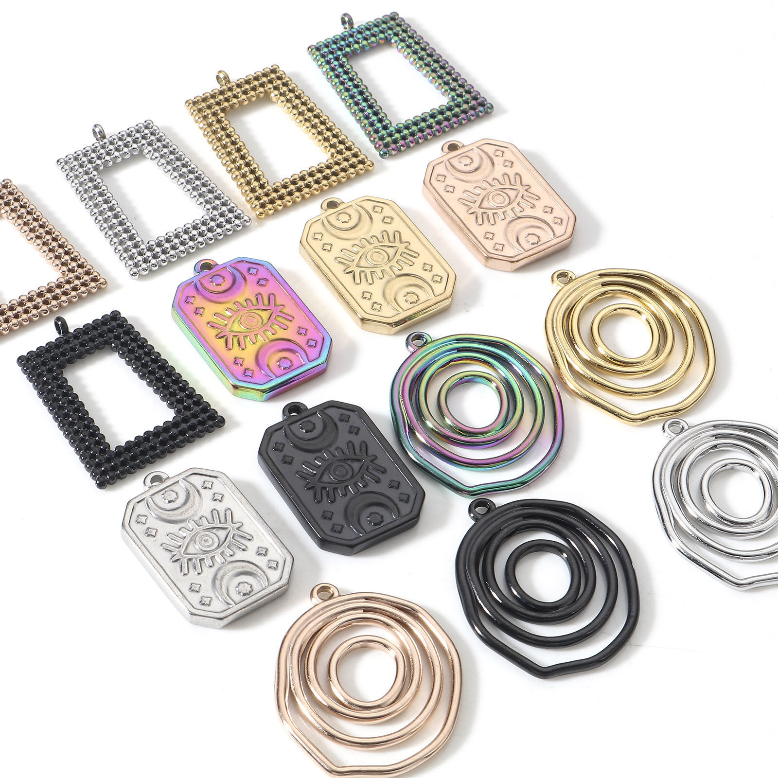 Picture of 304 Stainless Steel Geometry Series Charms Hollow