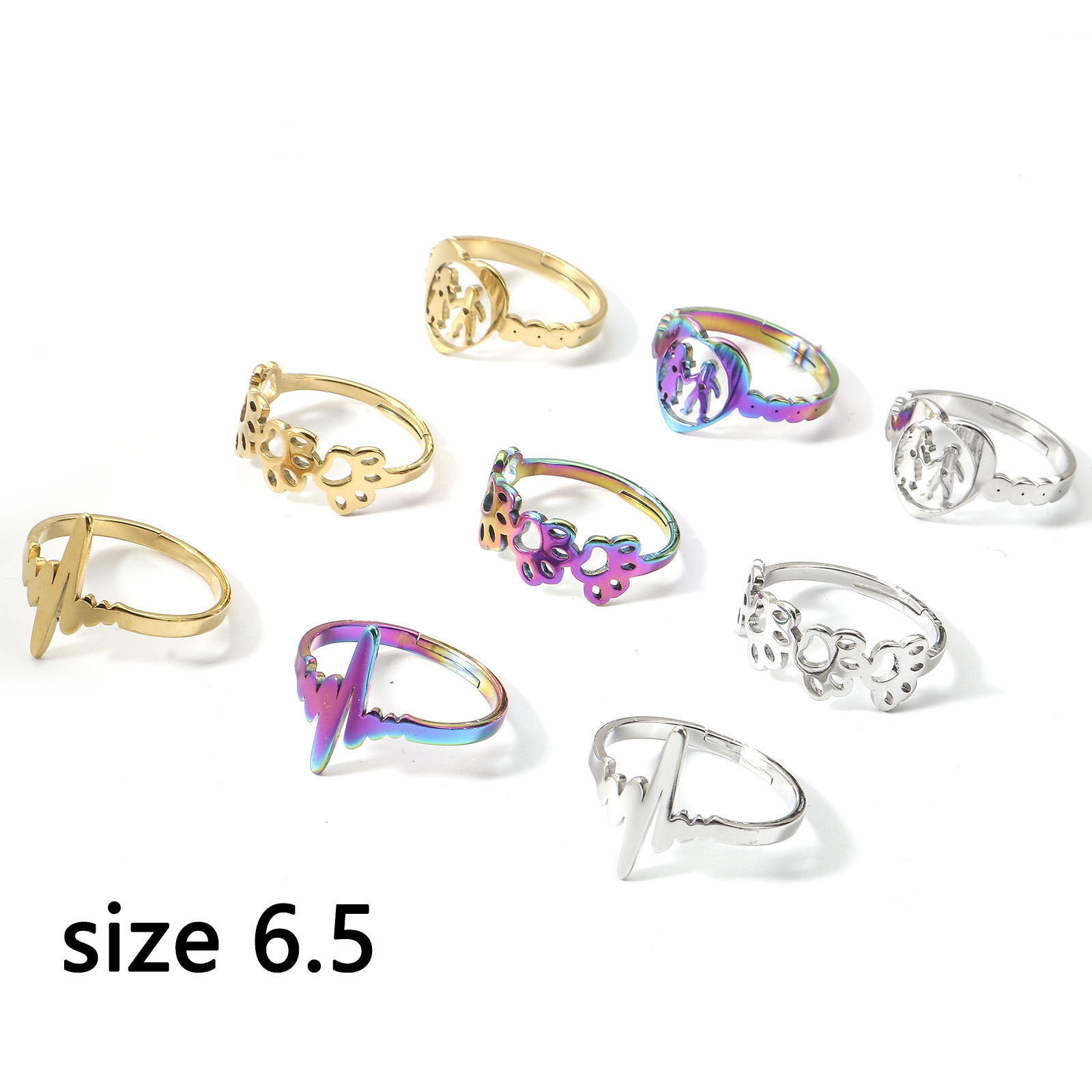 Picture of 304 Stainless Steel Open Adjustable Rings 16.9mm(US Size 6.5)