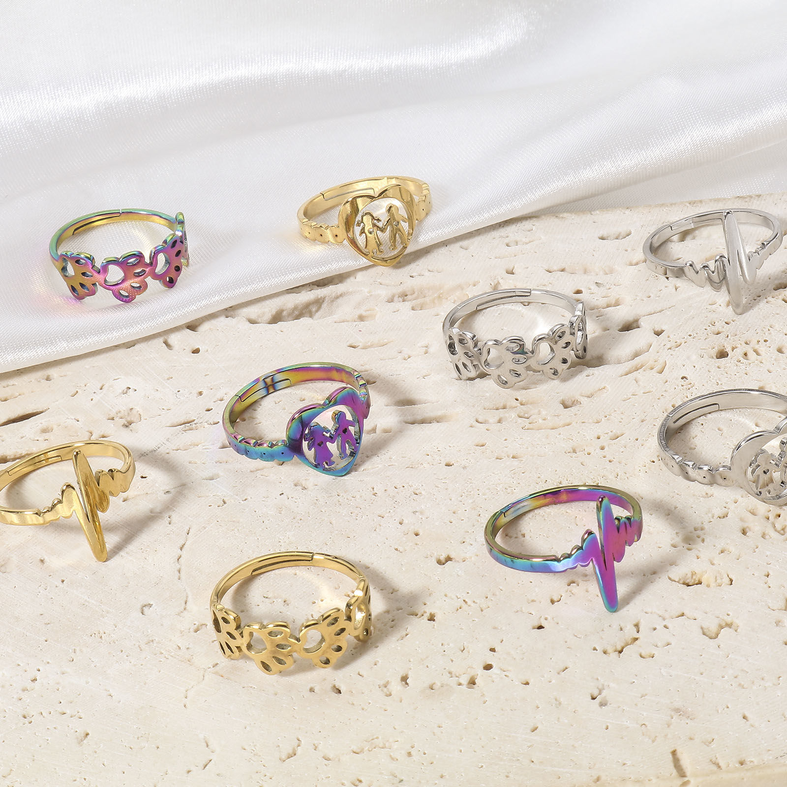 Picture of 304 Stainless Steel Open Adjustable Rings 16.9mm(US Size 6.5)