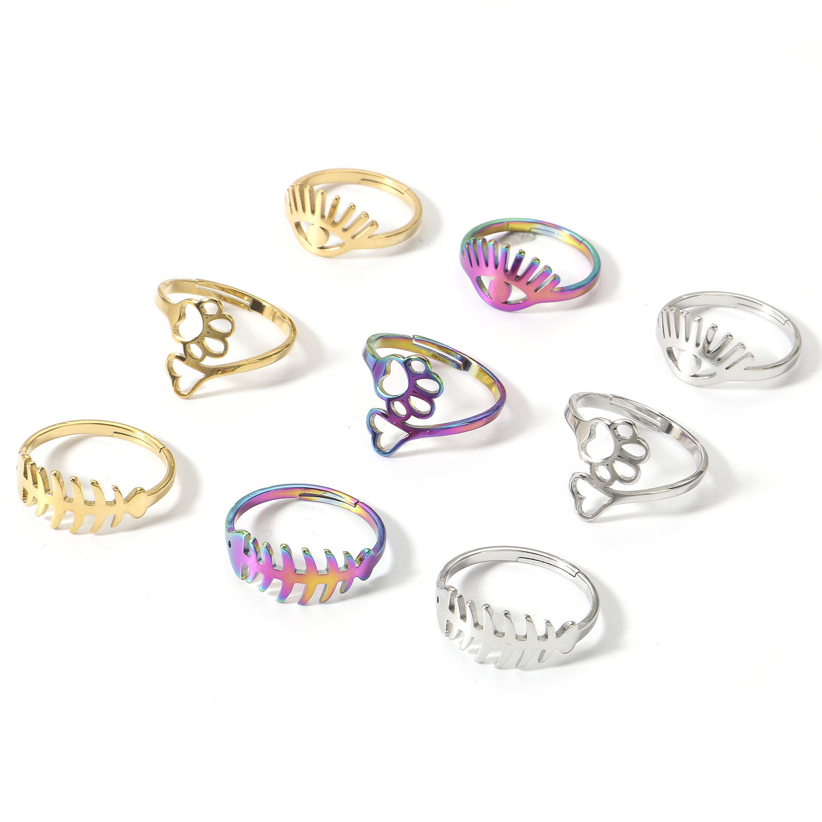 Picture of 304 Stainless Steel Open Adjustable Rings 16.9mm(US Size 6.5)
