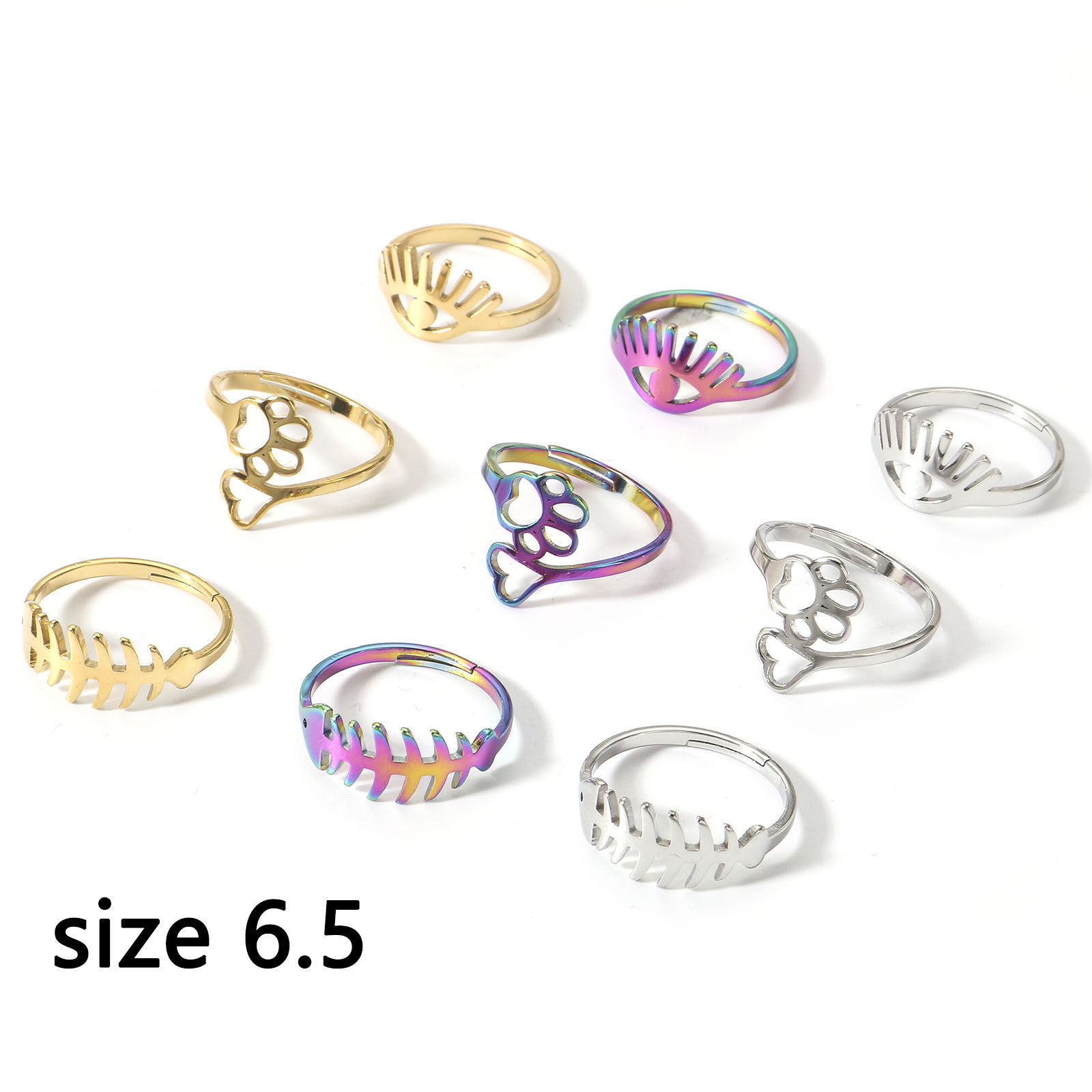 Picture of 304 Stainless Steel Open Adjustable Rings 16.9mm(US Size 6.5)