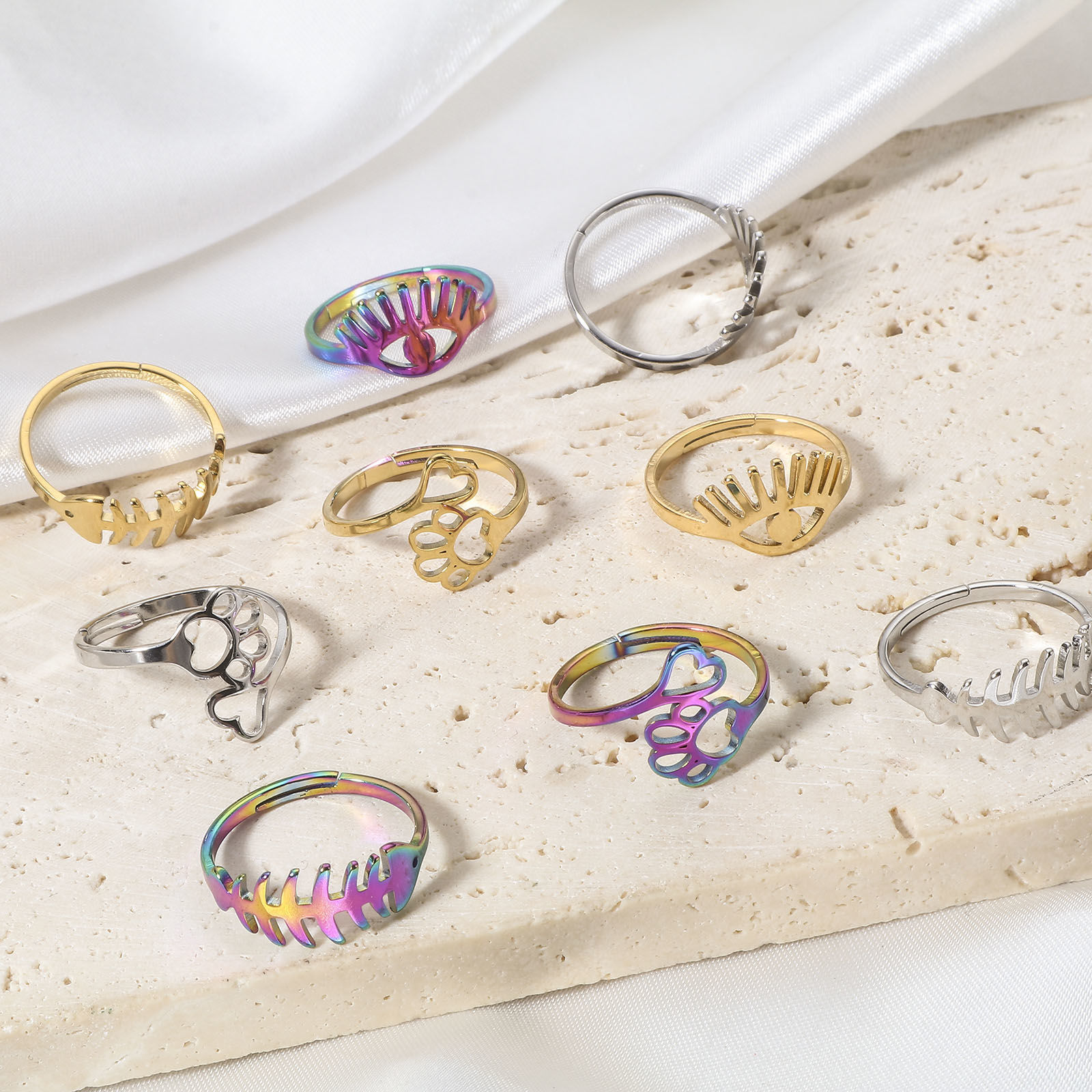 Picture of 304 Stainless Steel Open Adjustable Rings 16.9mm(US Size 6.5)