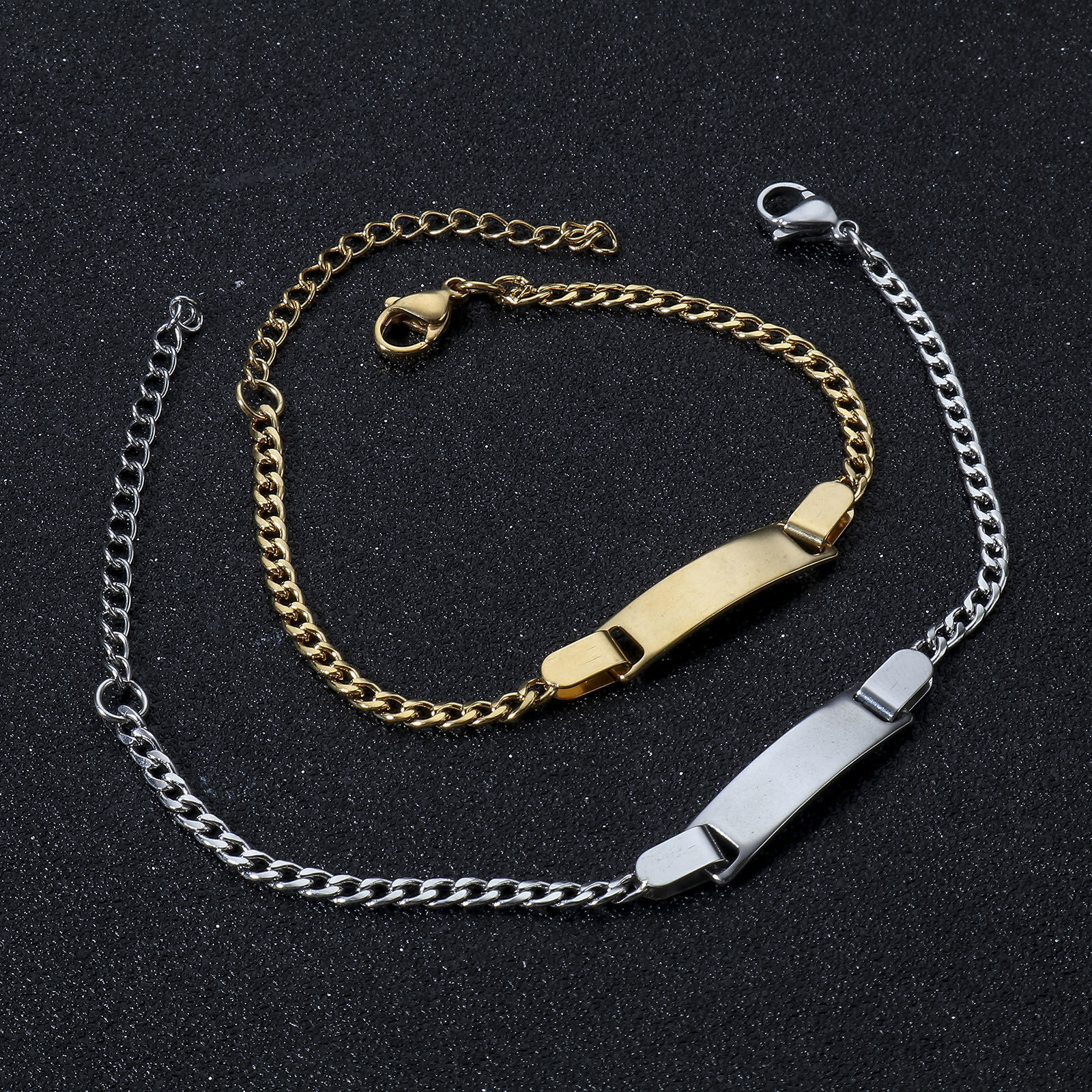Image de BraceletsÉtiquettes d'Estampage Vierges en 304 Acier Inoxydable Pour Enfants 15.5cm long, 1 Pièce