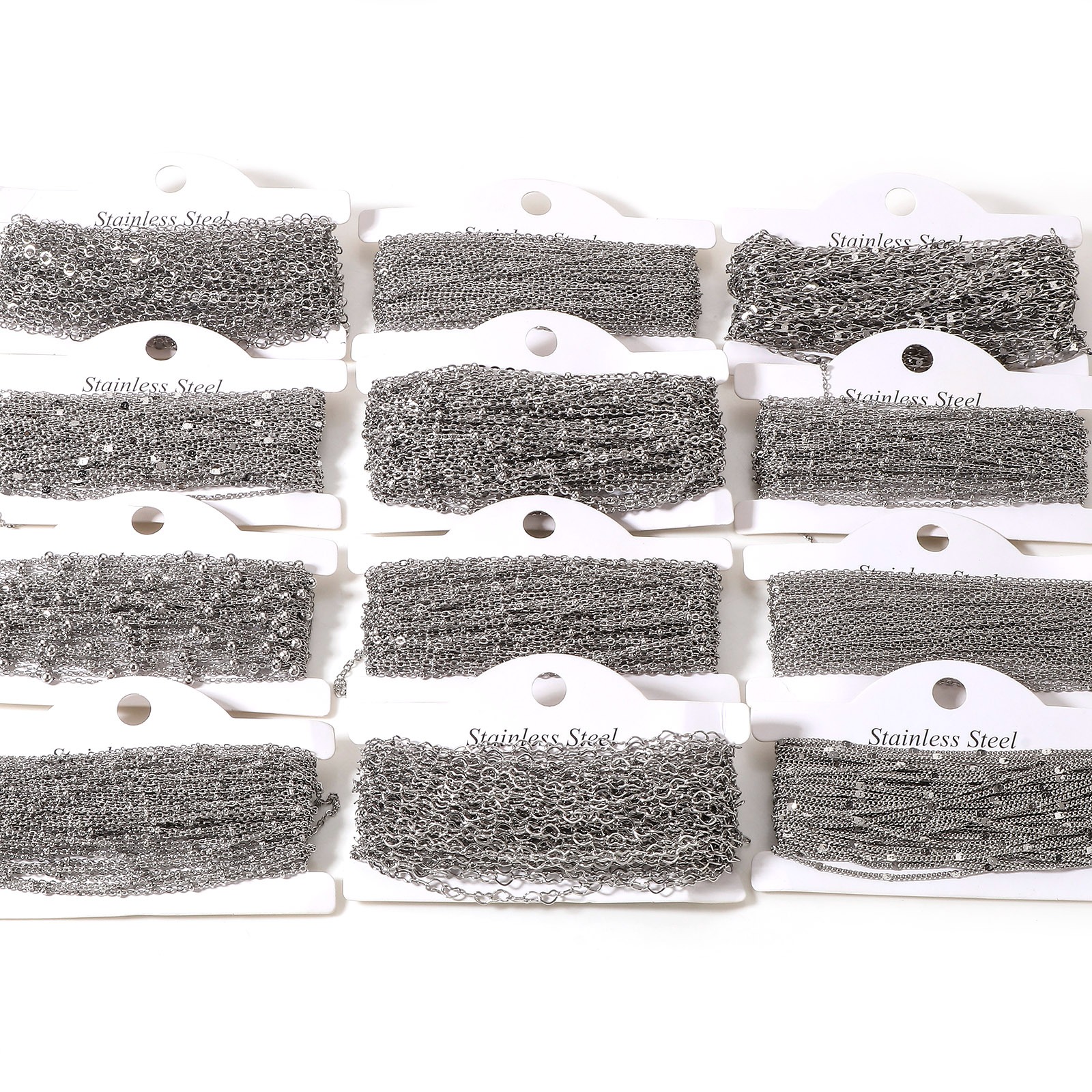 Bild von 304 Edelstahl Schmuckkette Kette Für handgefertigte Schmuckherstellung Silberfarbe 1 Rolle (ca. 5 M/Rolle)