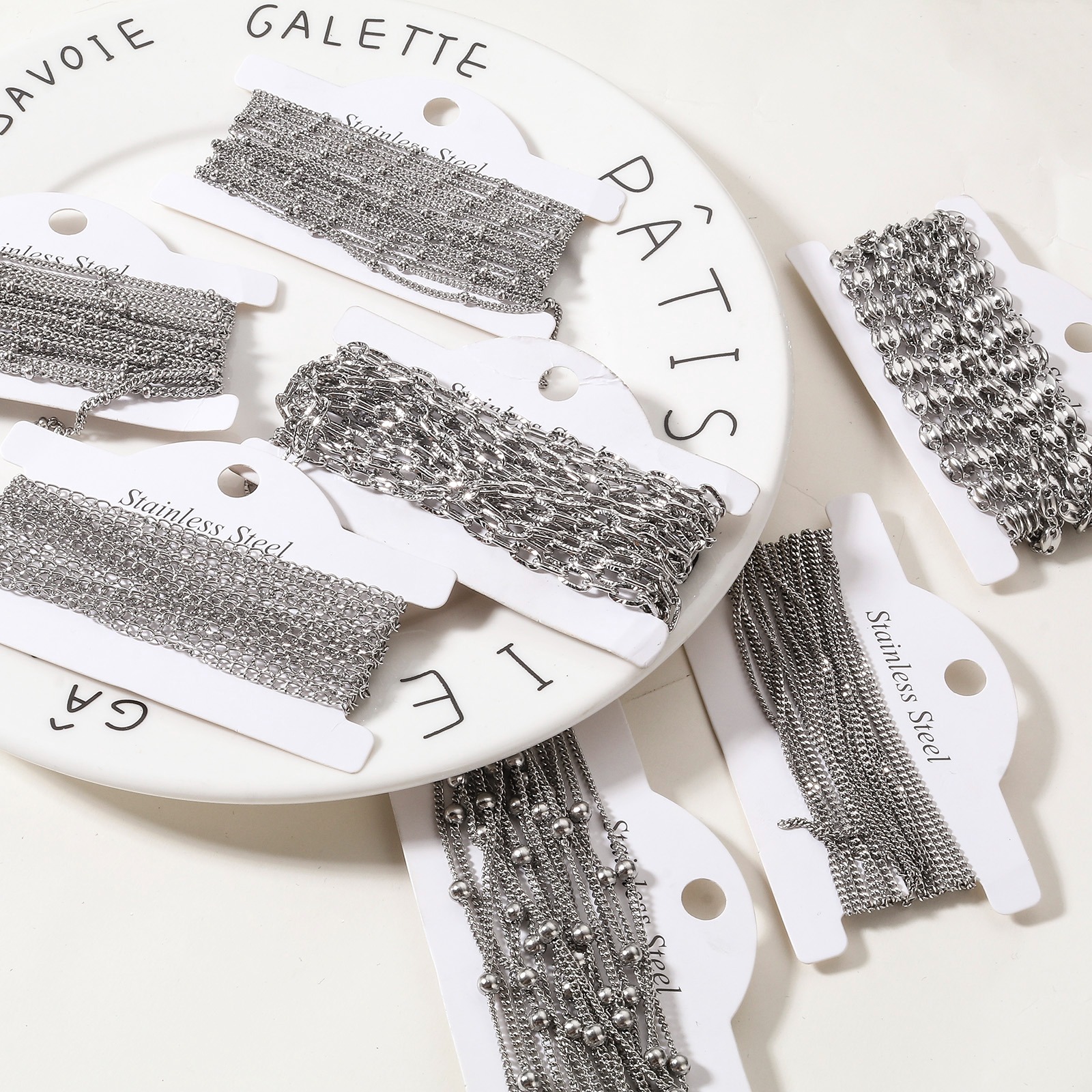 Picture of 304 Stainless Steel Link Chain For Handmade DIY Jewelry Making Findings Silver Tone 1 Roll (Approx 5 M/Roll)