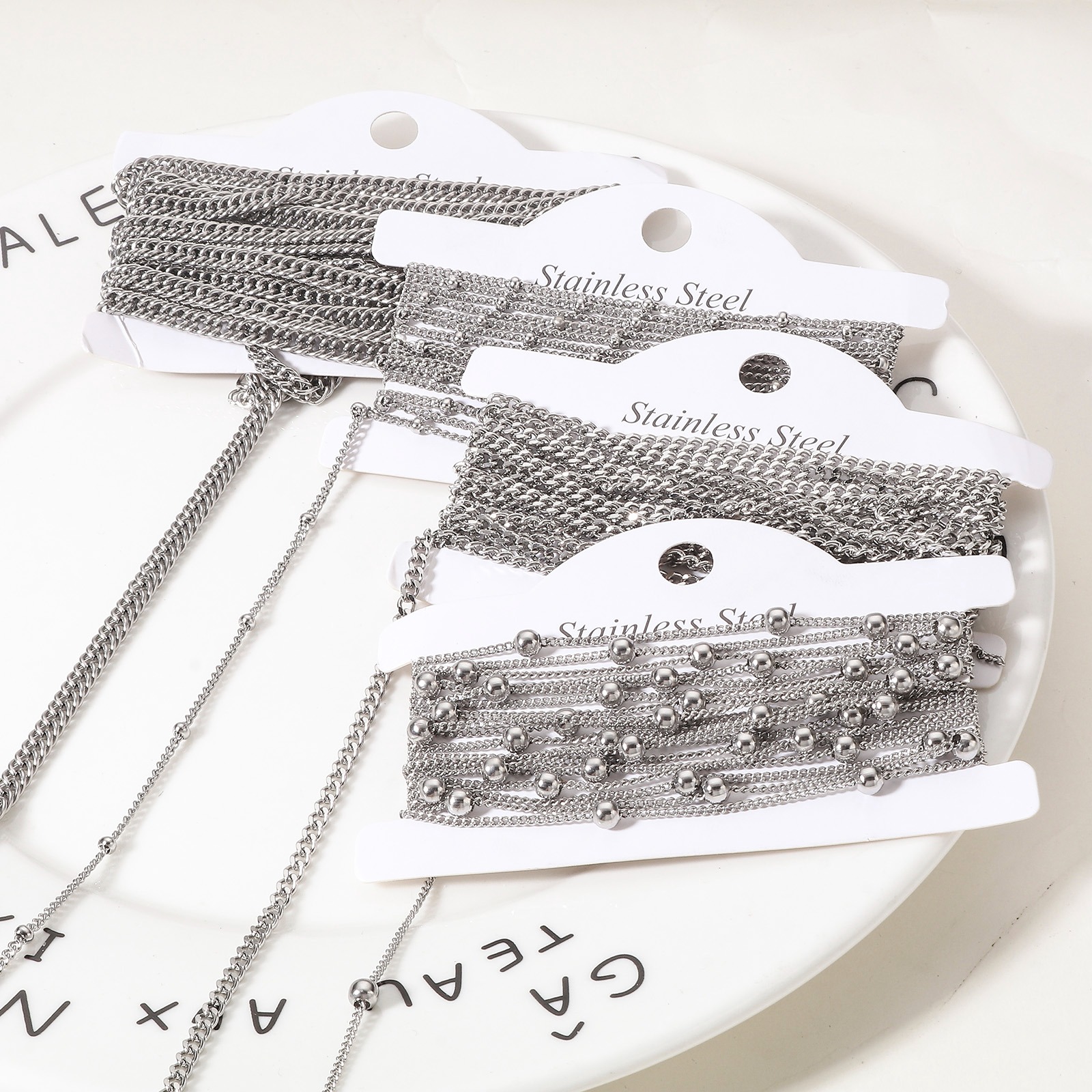 Picture of 304 Stainless Steel Link Chain For Handmade DIY Jewelry Making Findings Silver Tone 1 Roll (Approx 5 M/Roll)