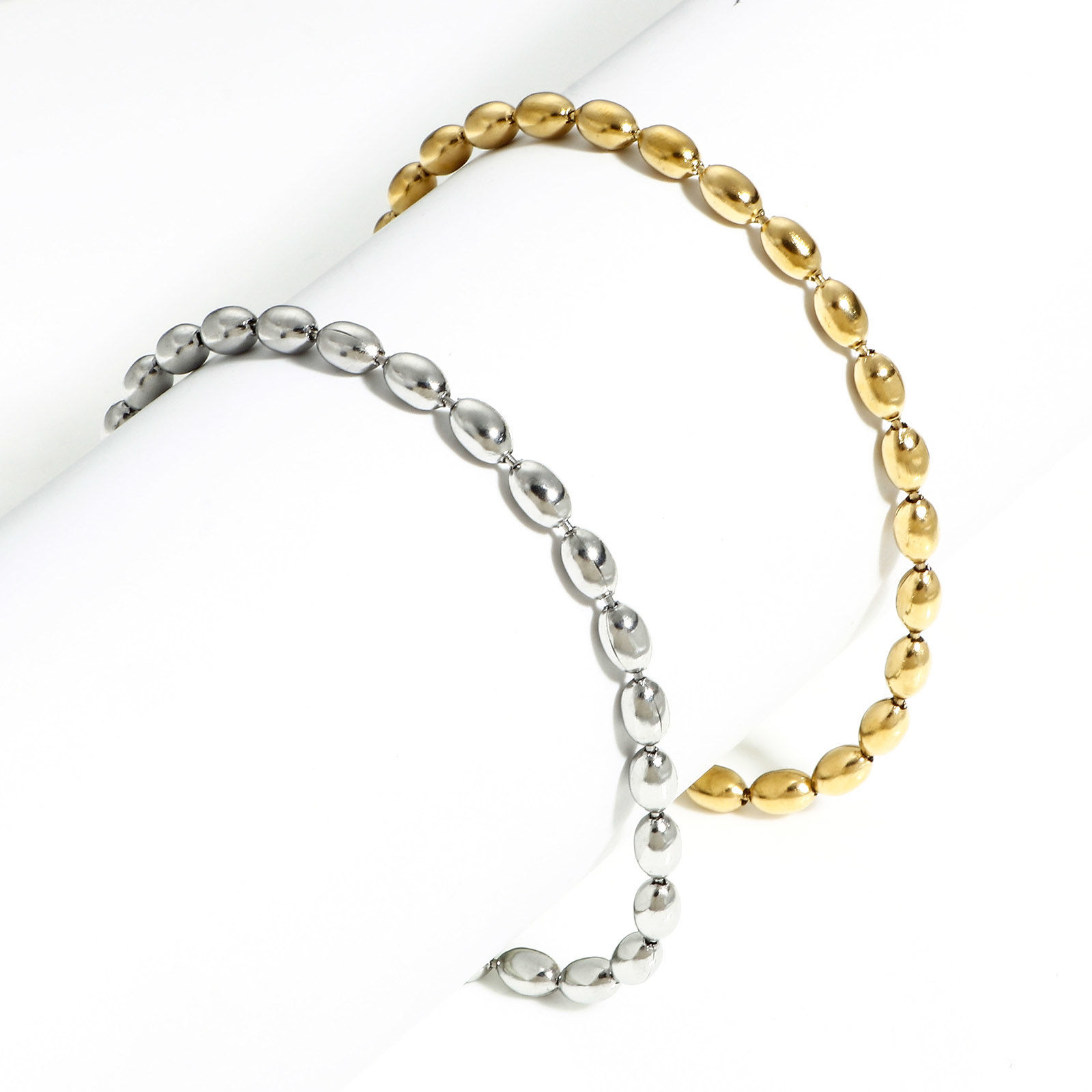 Bild von 304 Edelstahl Kugelkette Kette Armband Mit Karabiner Verschluss und Verlängerungskette Extender 17cm lang, 1 Strang