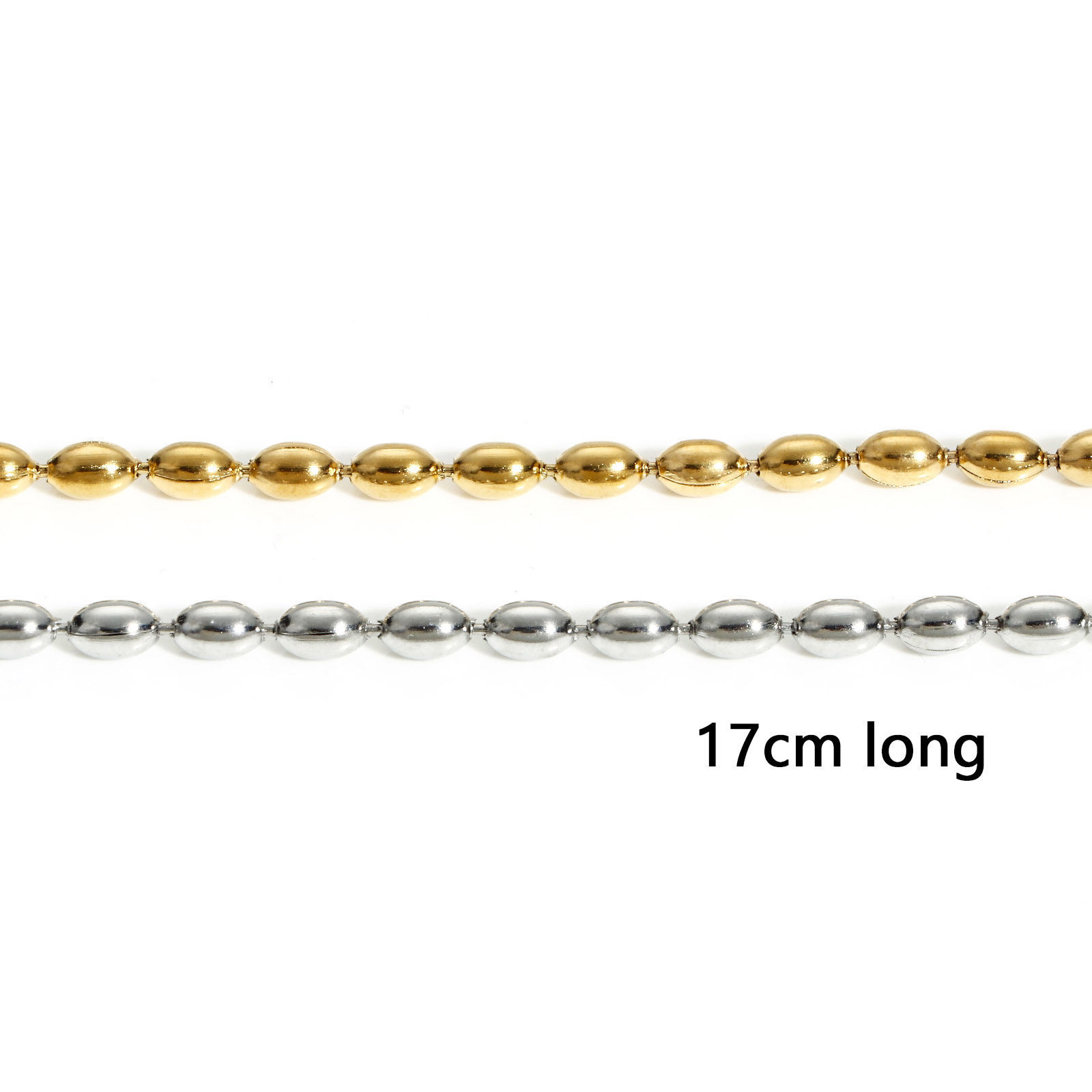 Bild von 304 Edelstahl Kugelkette Kette Armband Mit Karabiner Verschluss und Verlängerungskette Extender 17cm lang, 1 Strang