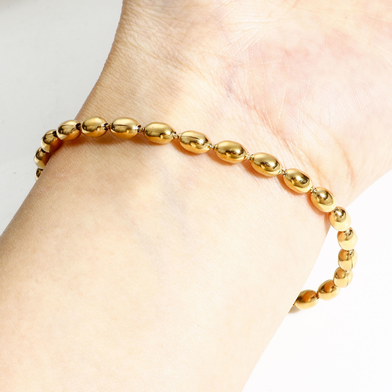 Bild von 304 Edelstahl Kugelkette Kette Armband Mit Karabiner Verschluss und Verlängerungskette Extender 17cm lang, 1 Strang