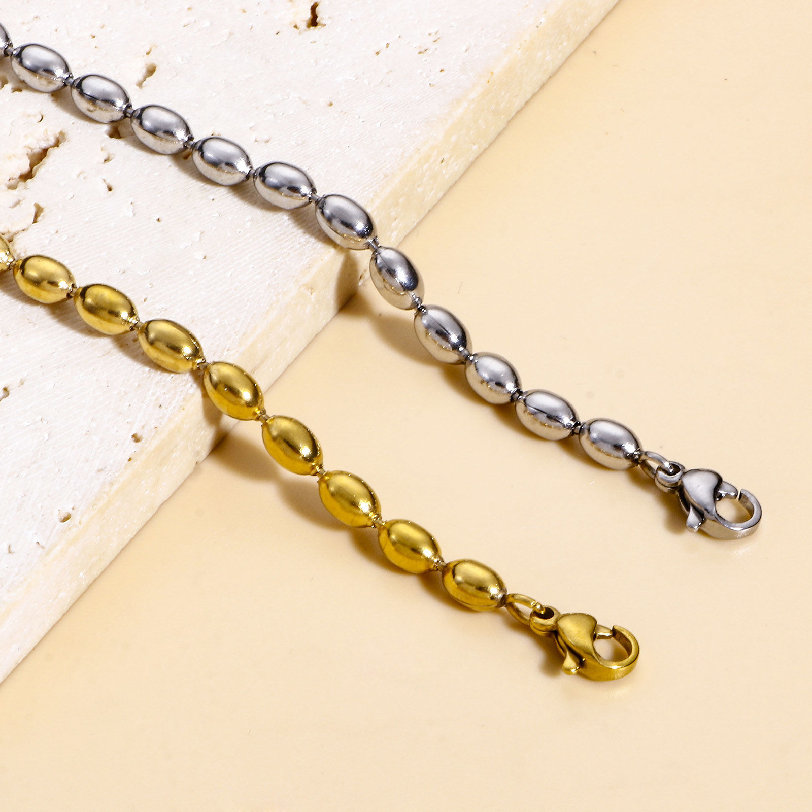 Bild von 304 Edelstahl Kugelkette Kette Armband Mit Karabiner Verschluss und Verlängerungskette Extender 17cm lang, 1 Strang