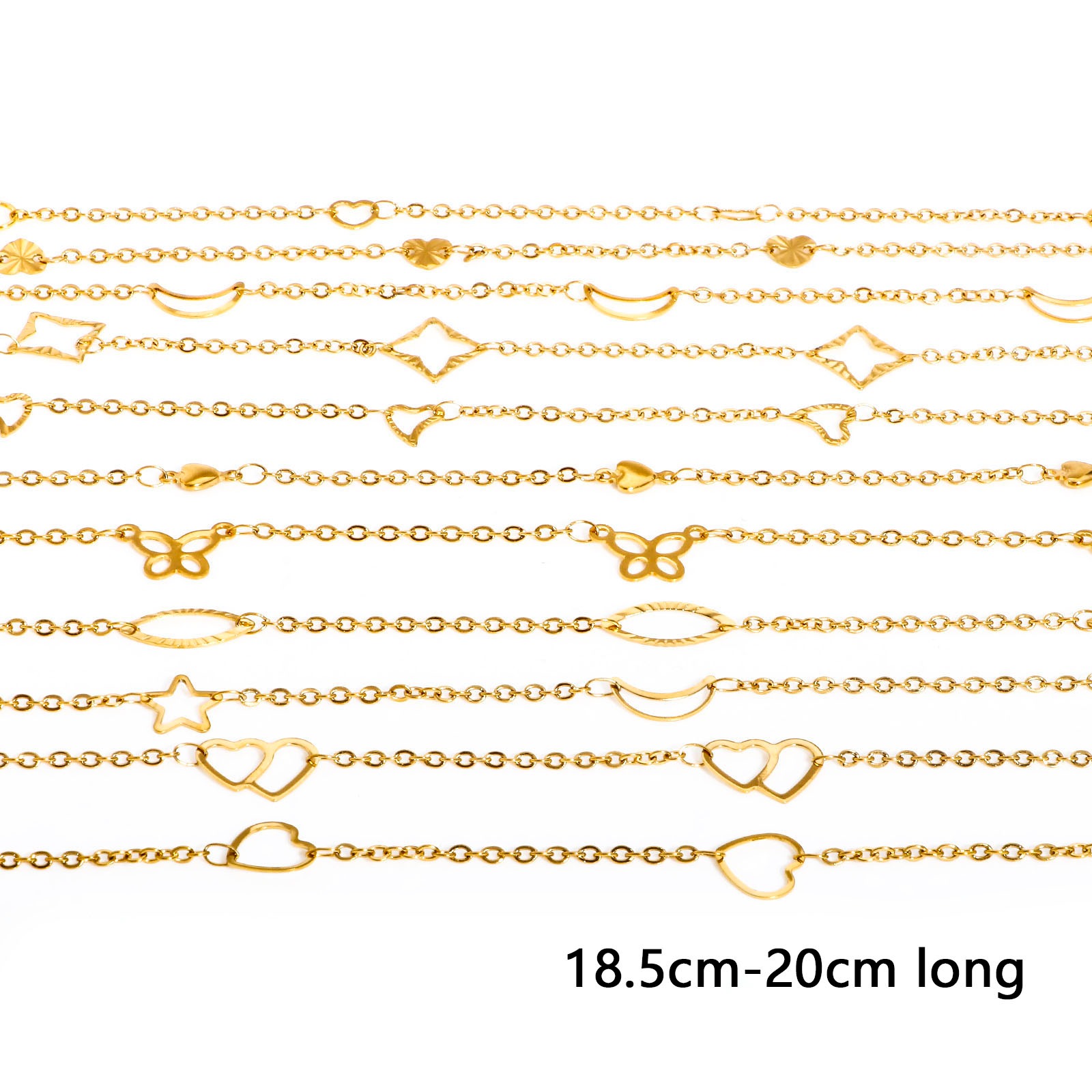 Picture of 304 Stainless Steel Link Cable Chain Bracelets Gold Plated Tassel