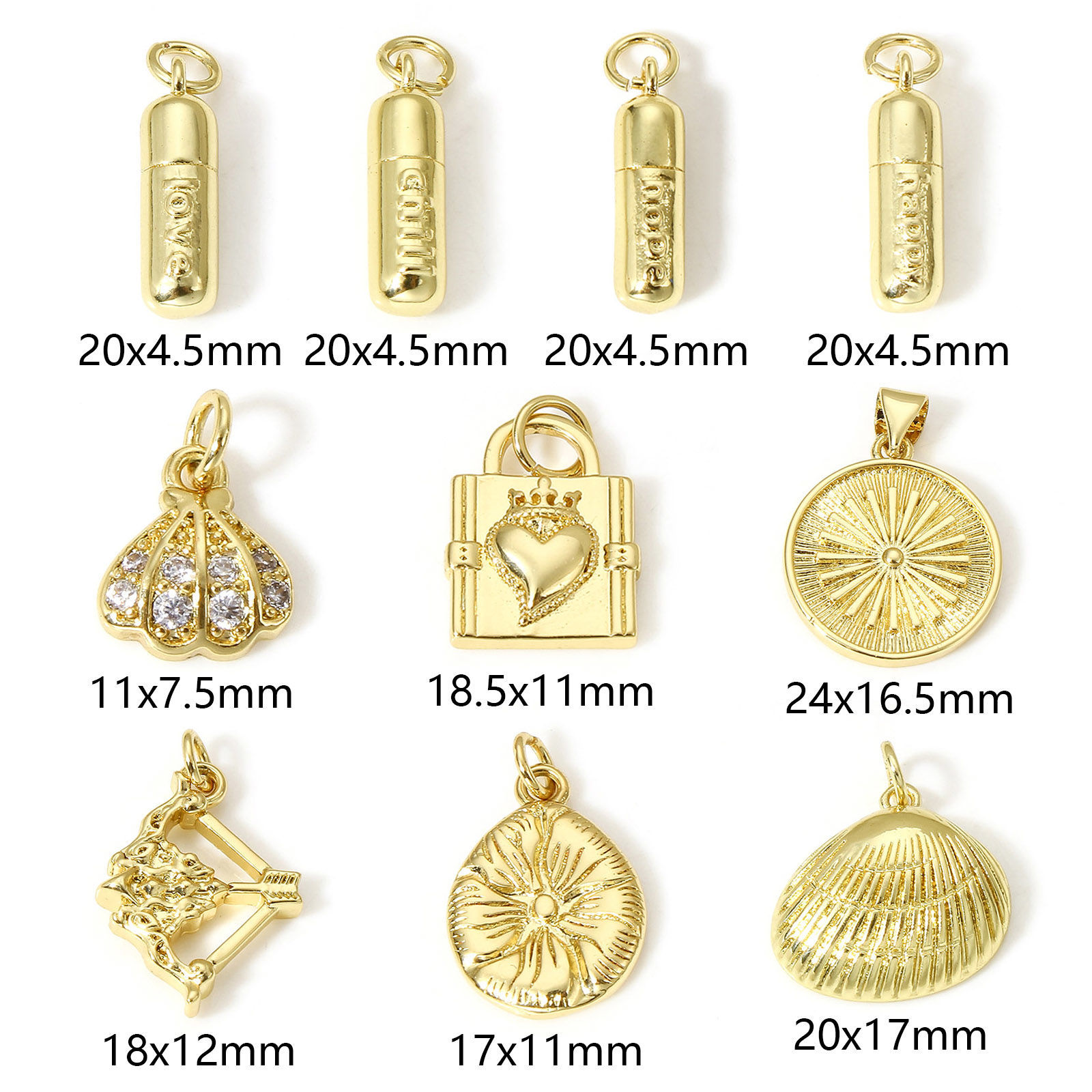 Picture of Brass Charms 18K Real Gold Plated