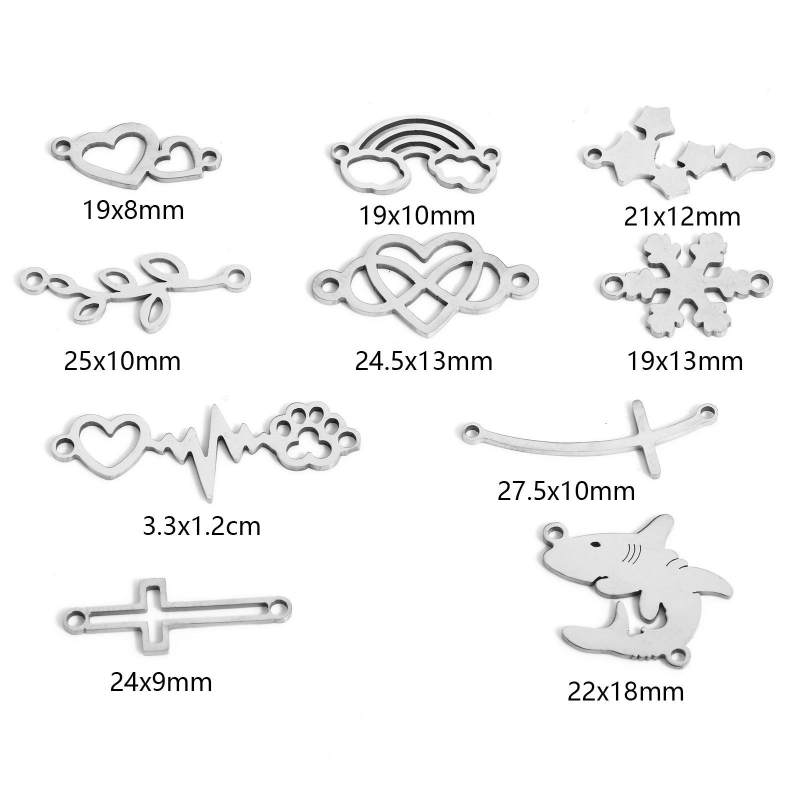 Picture of 304 Stainless Steel Connectors Charms Pendants Silver Tone