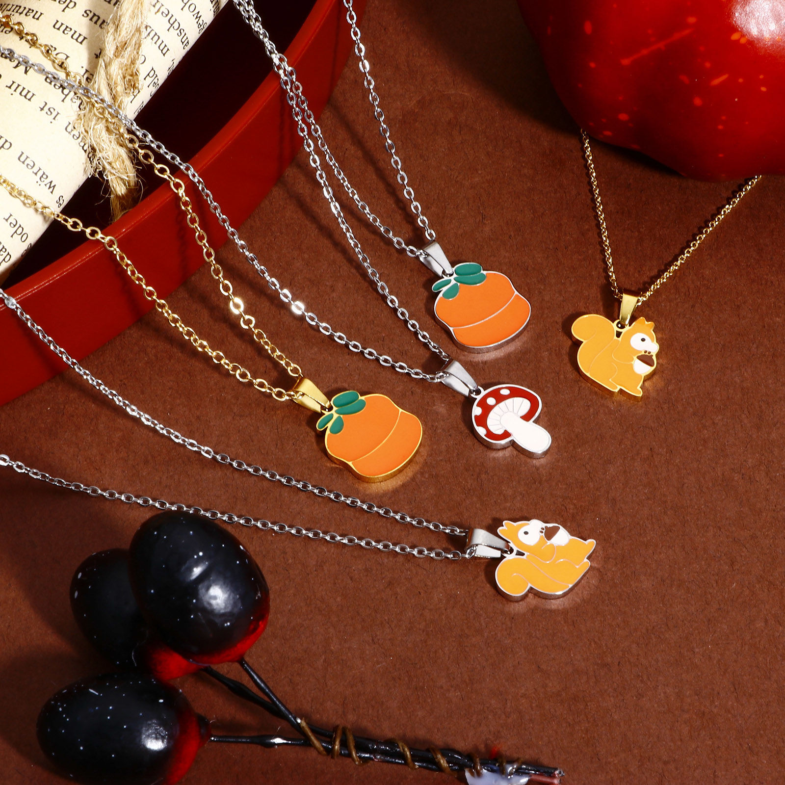 Picture of Vacuum Plating 304 Stainless Steel Charm Pendant Animal Insect Enamel