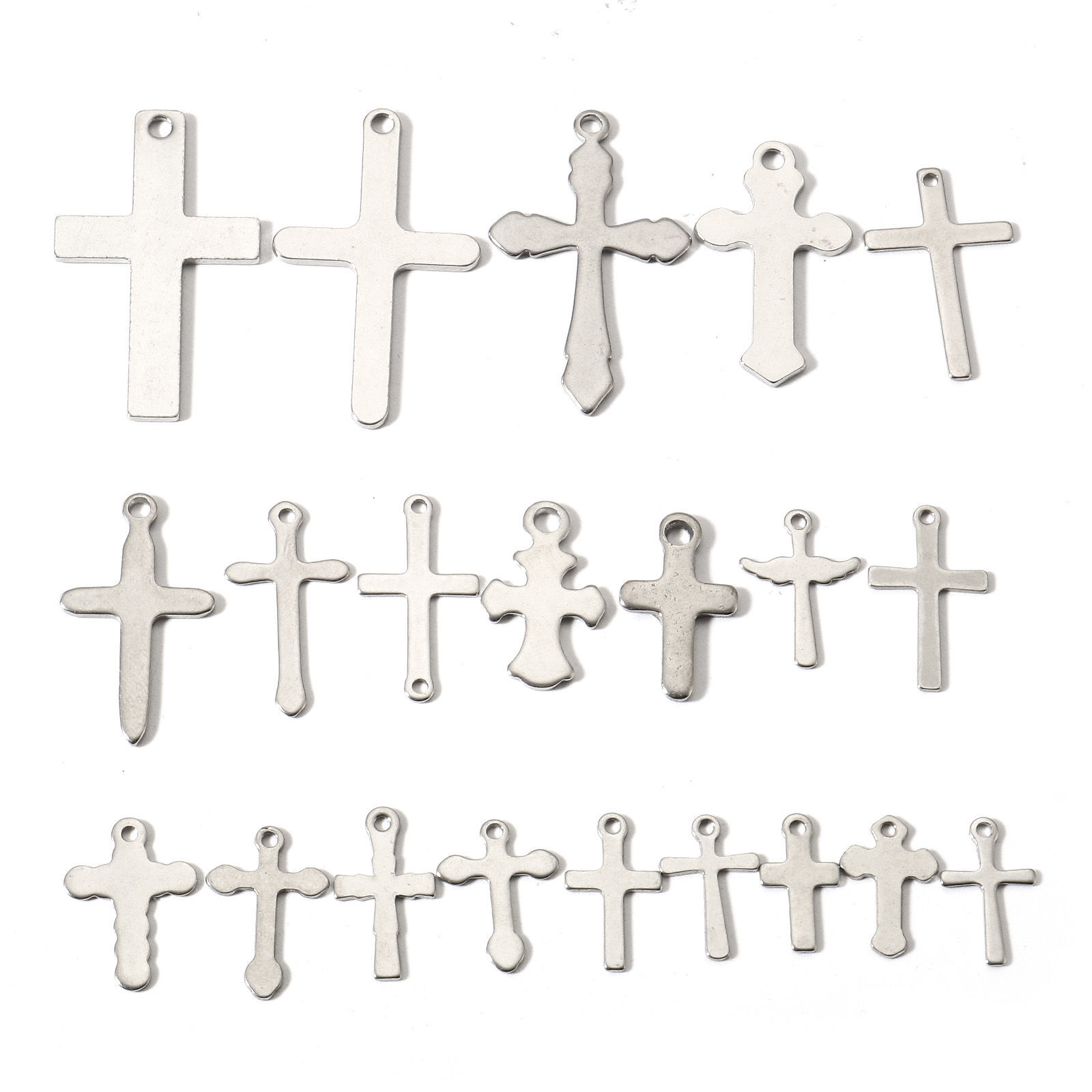 Picture of 304 Stainless Steel Religious Charms Silver Tone Cross