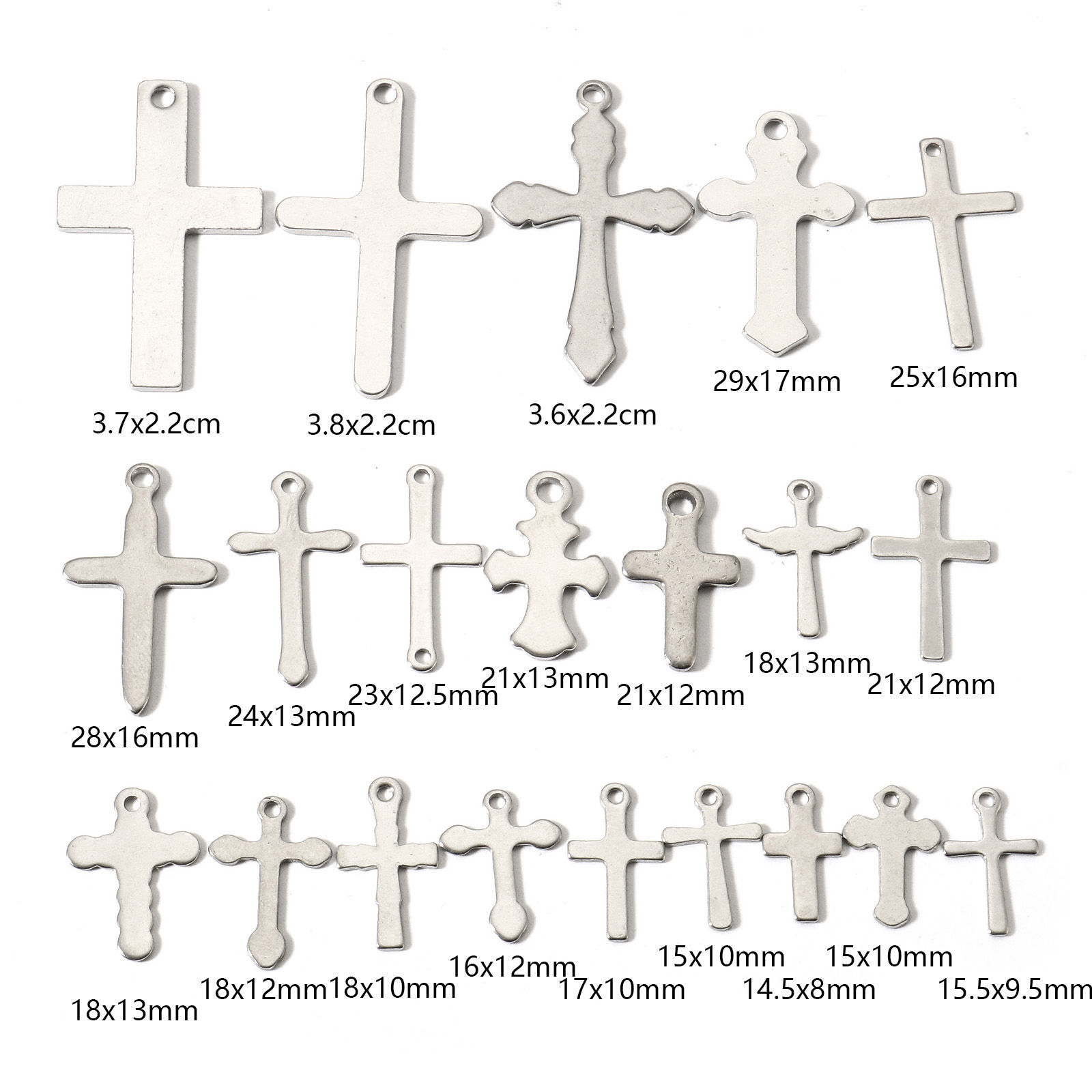 Picture of 304 Stainless Steel Religious Charms Silver Tone Cross