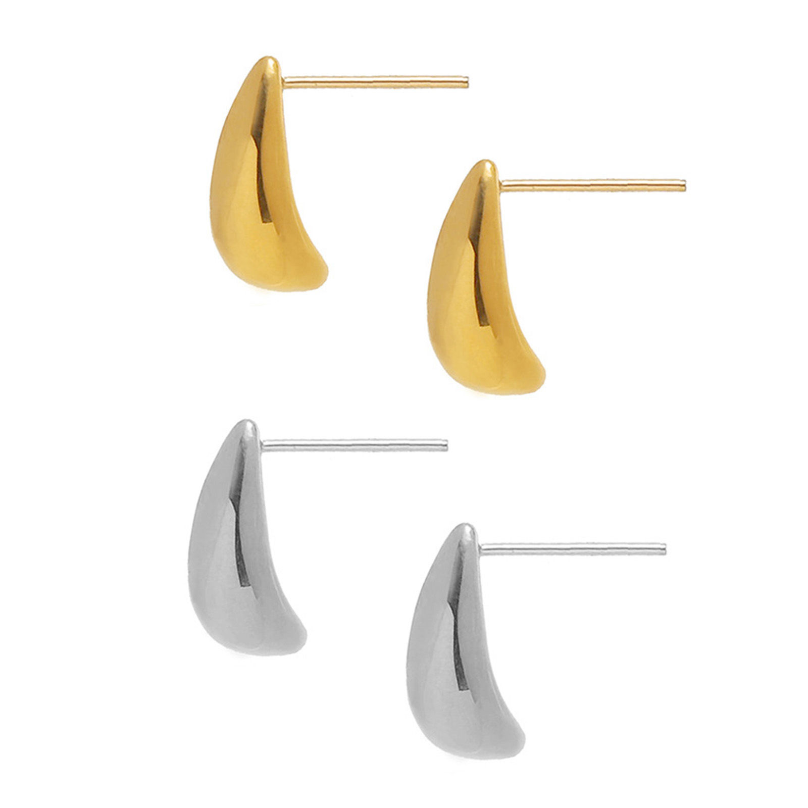 Immagine di 1 Paio Placcatura Sottovuoto Ecologica Minimalista Stile Ins Multicolore 316L Acciaio inossidabile Grano di Riso Goccia Orecchini a Perno Per Donne Regalo per la Maggiore Età