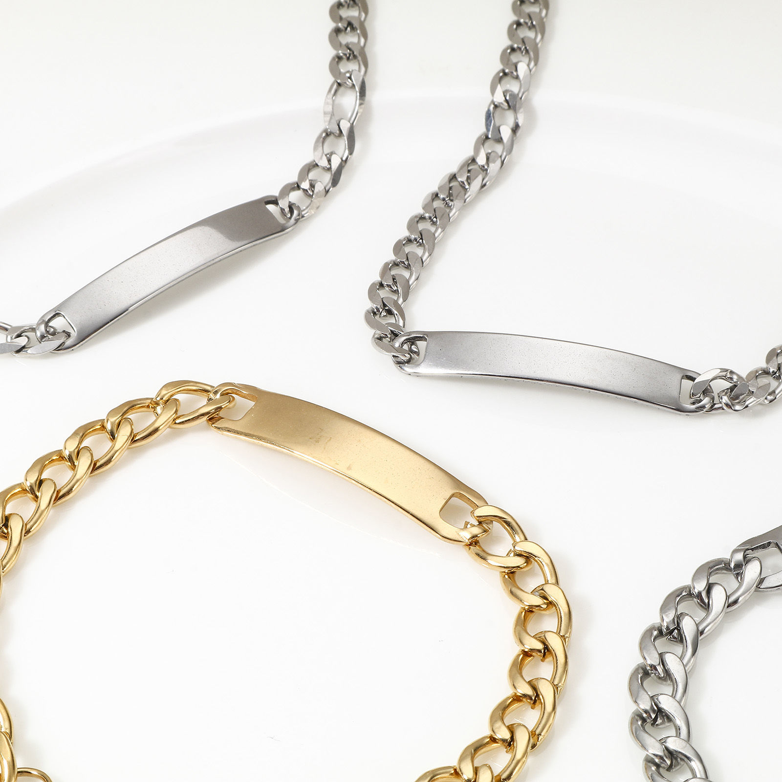 Immagine di 1 Pz 304 Acciaio Inossidabile Etichette di Stampaggio Vuote Braccialetti Rettangolo Con Aragosta Fermagli Fibbia
