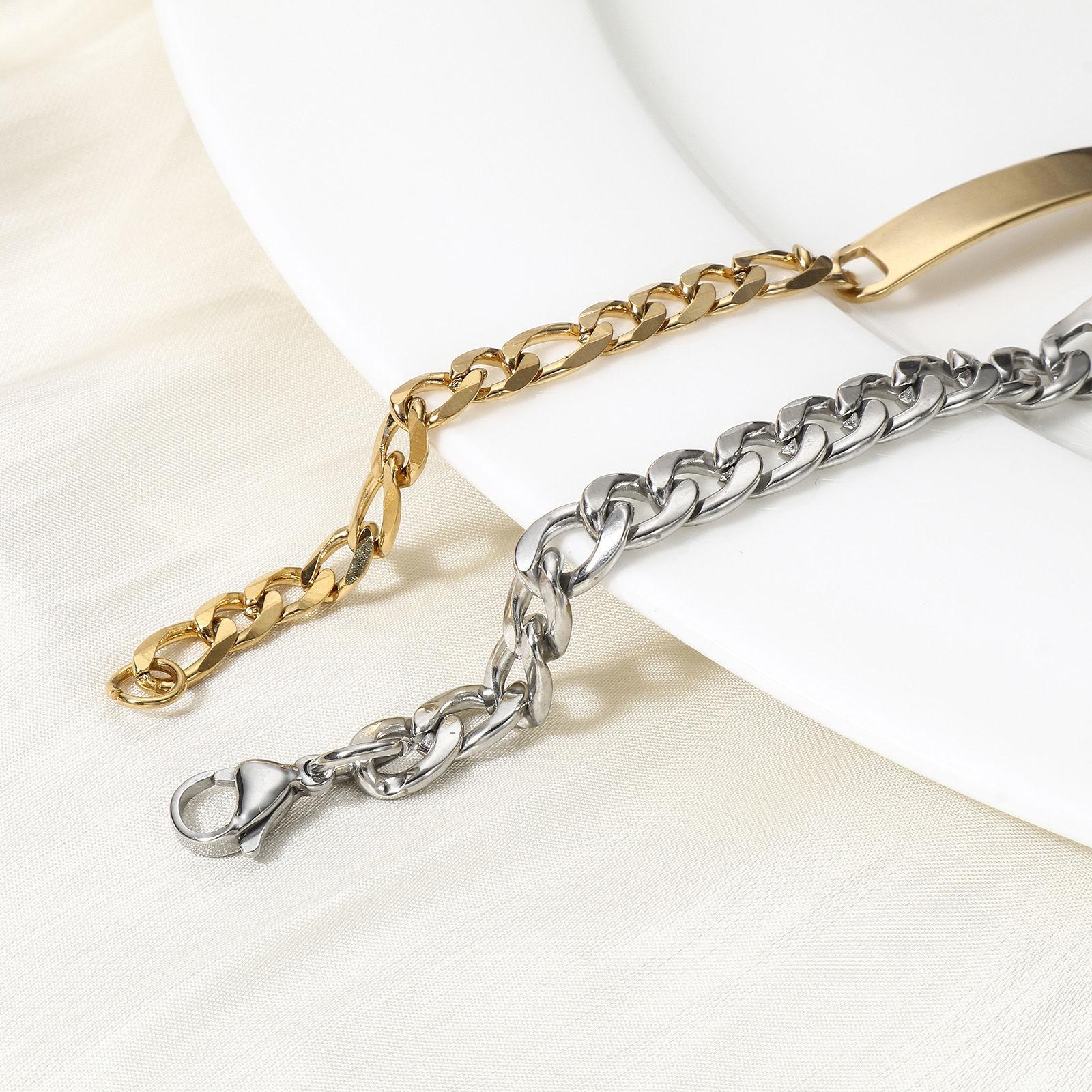 Immagine di 1 Pz 304 Acciaio Inossidabile Etichette di Stampaggio Vuote Braccialetti Rettangolo Con Aragosta Fermagli Fibbia