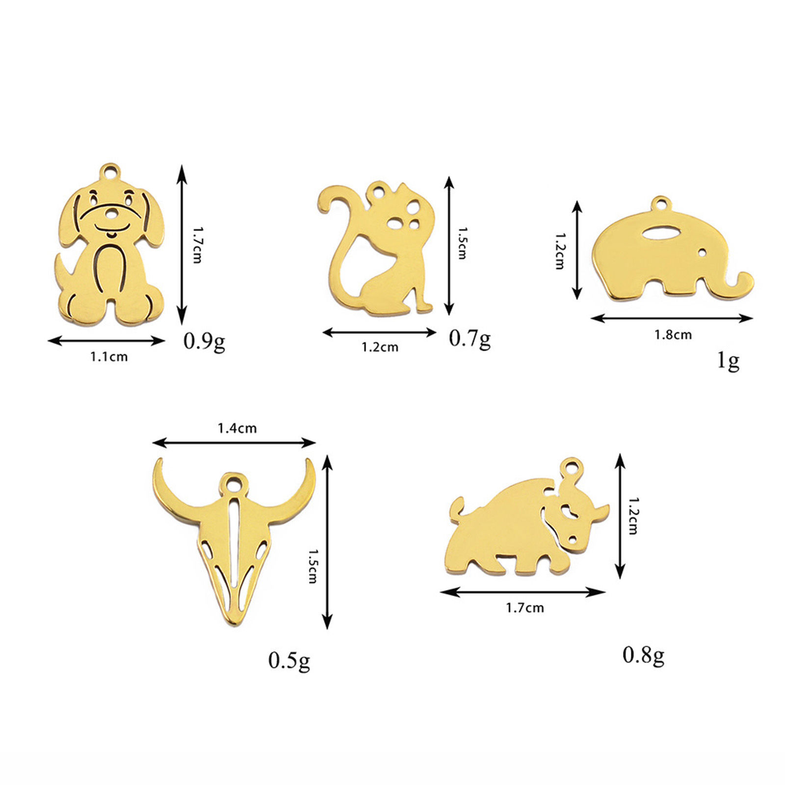 Picture of 304 Stainless Steel Cute Charms Multicolor Cat Animal Dog