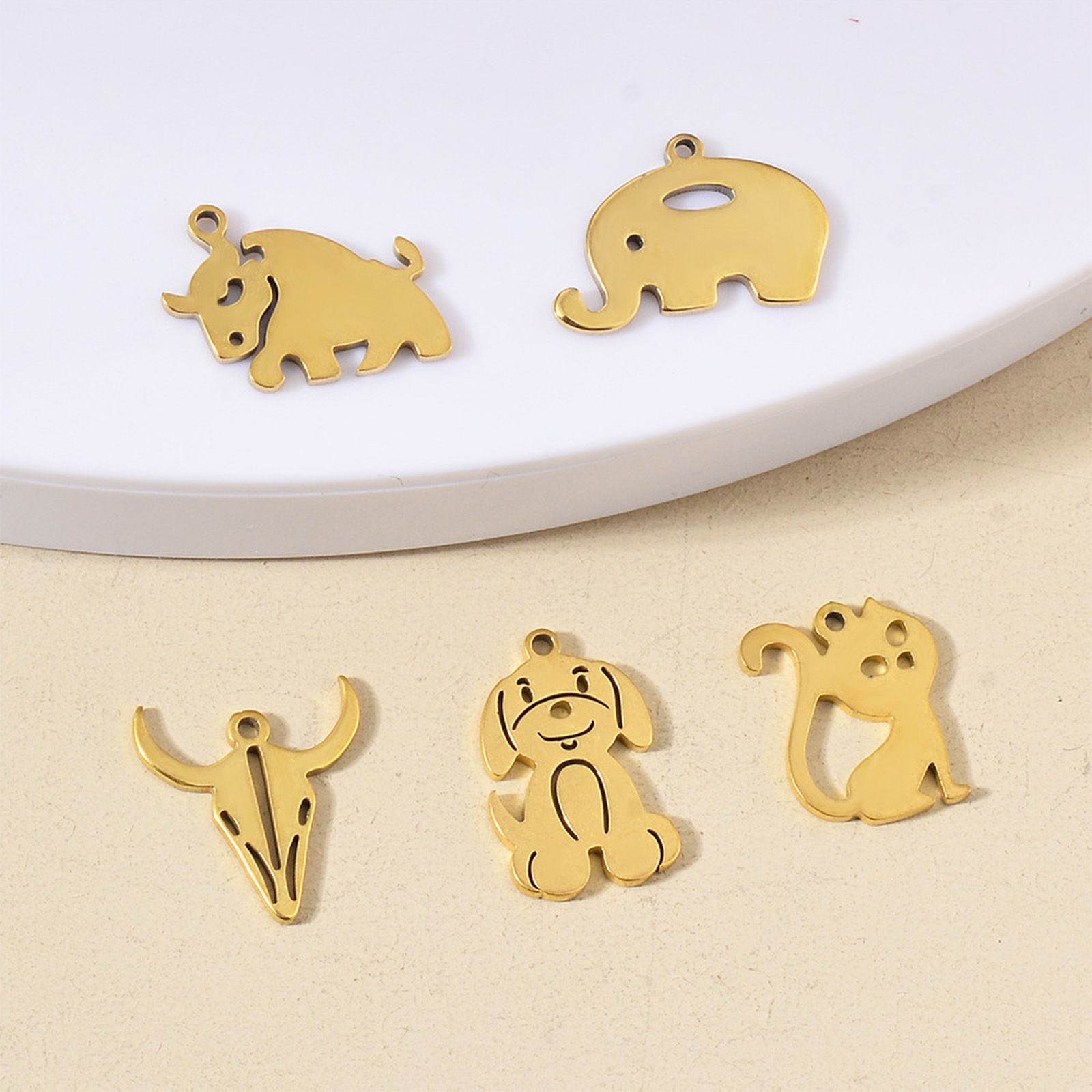 Picture of 304 Stainless Steel Cute Charms Multicolor Cat Animal Dog
