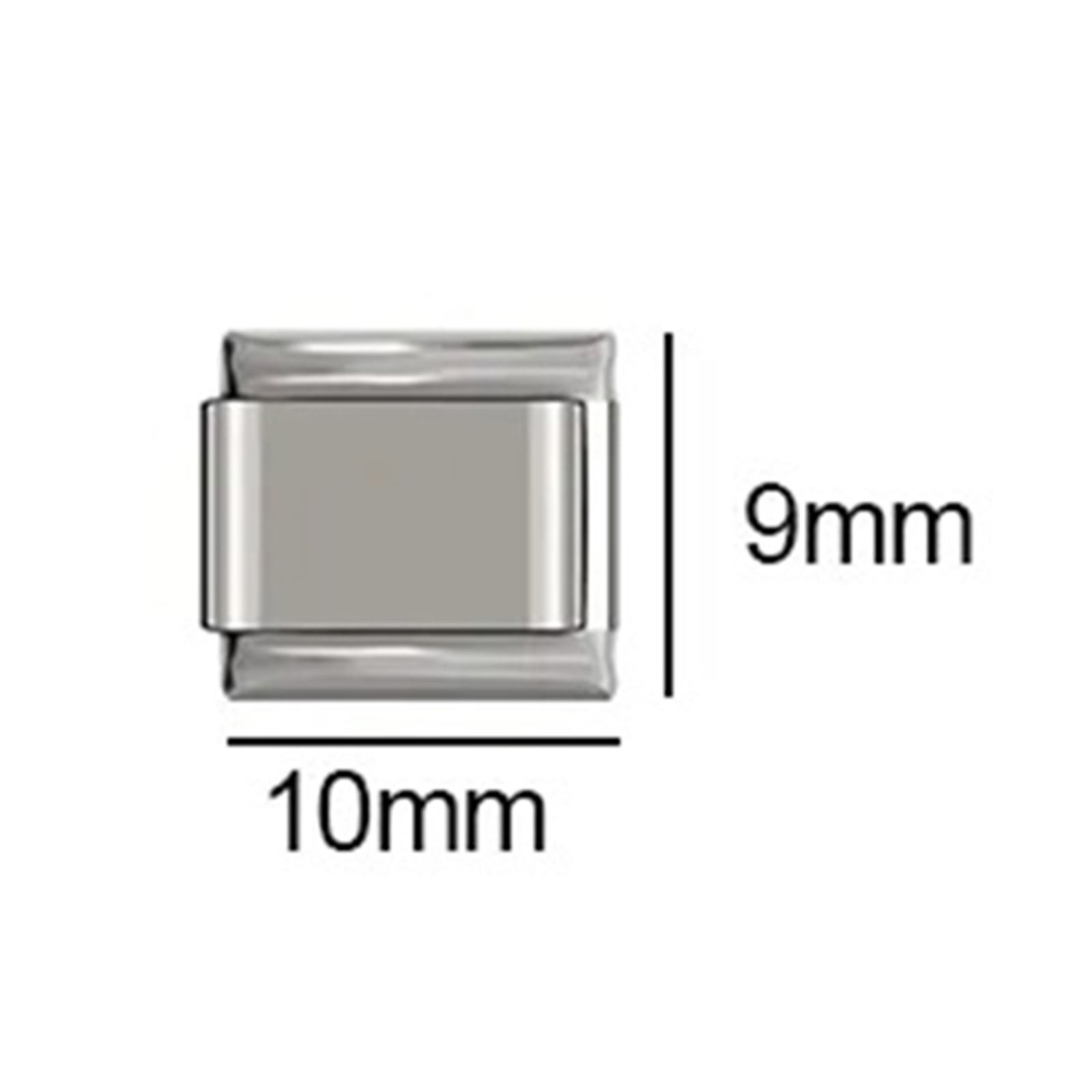 Image de 1 Pièce Bracelet à Maillons Breloques Italiens Accessories de Fabrication de Bracelets Bijoux DIY en 304 Acier Inoxydable Argent Mat Multicolore Rectangle Émail 10mm x 9mm
