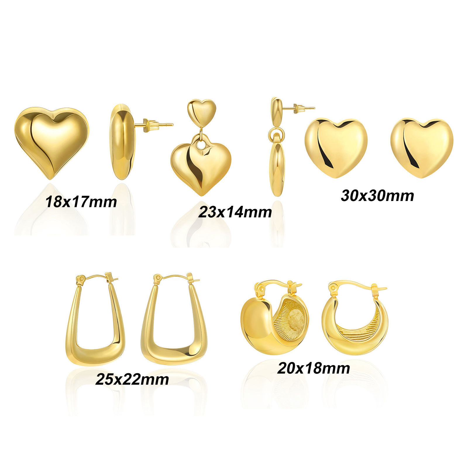 Immagine di 1 Paio Ecologico Elegante Squisito Vero Oro Placcato 304 Acciaio Inossidabile Orecchino Per Donne Regalo