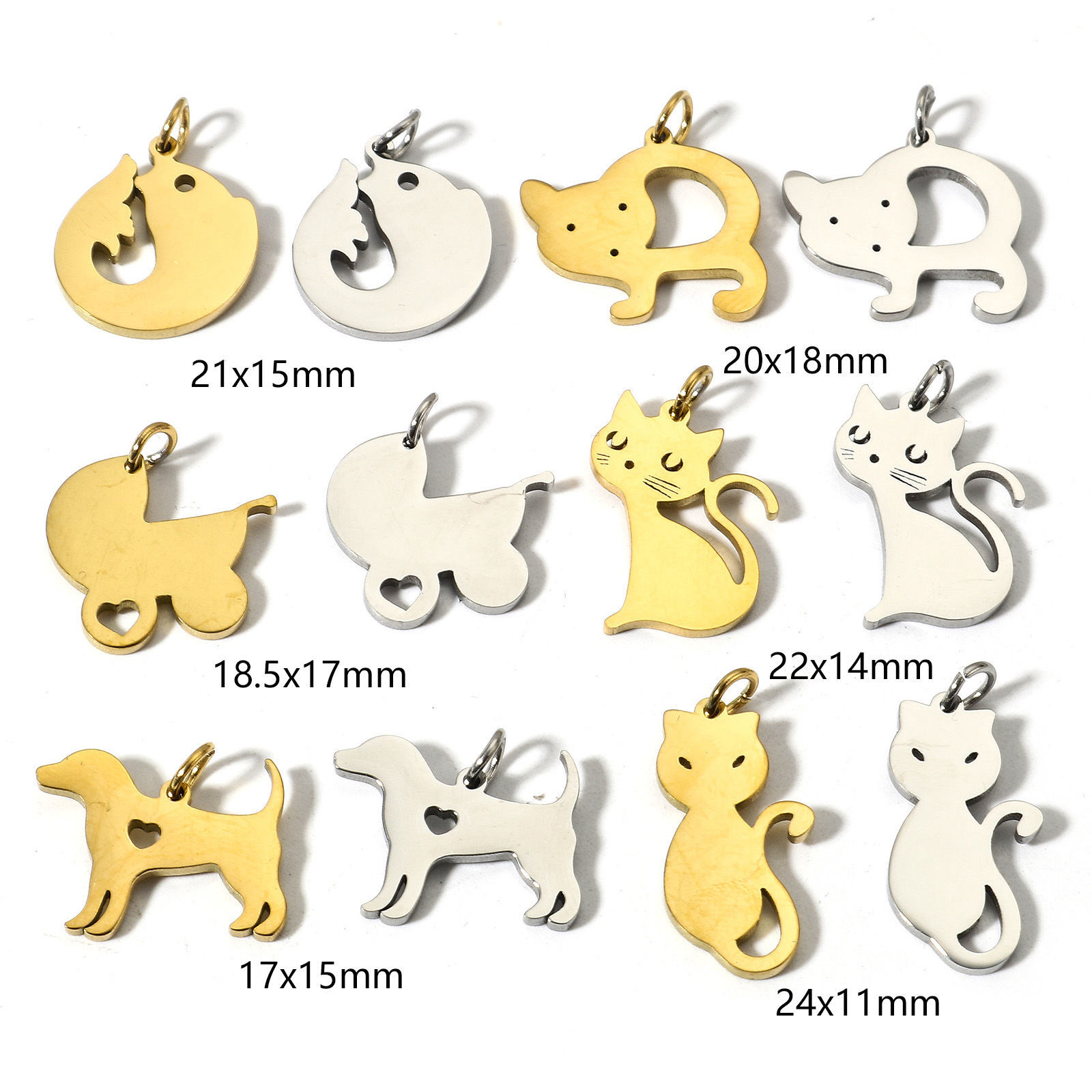Picture of 304 Stainless Steel Charms Mirror Polishing