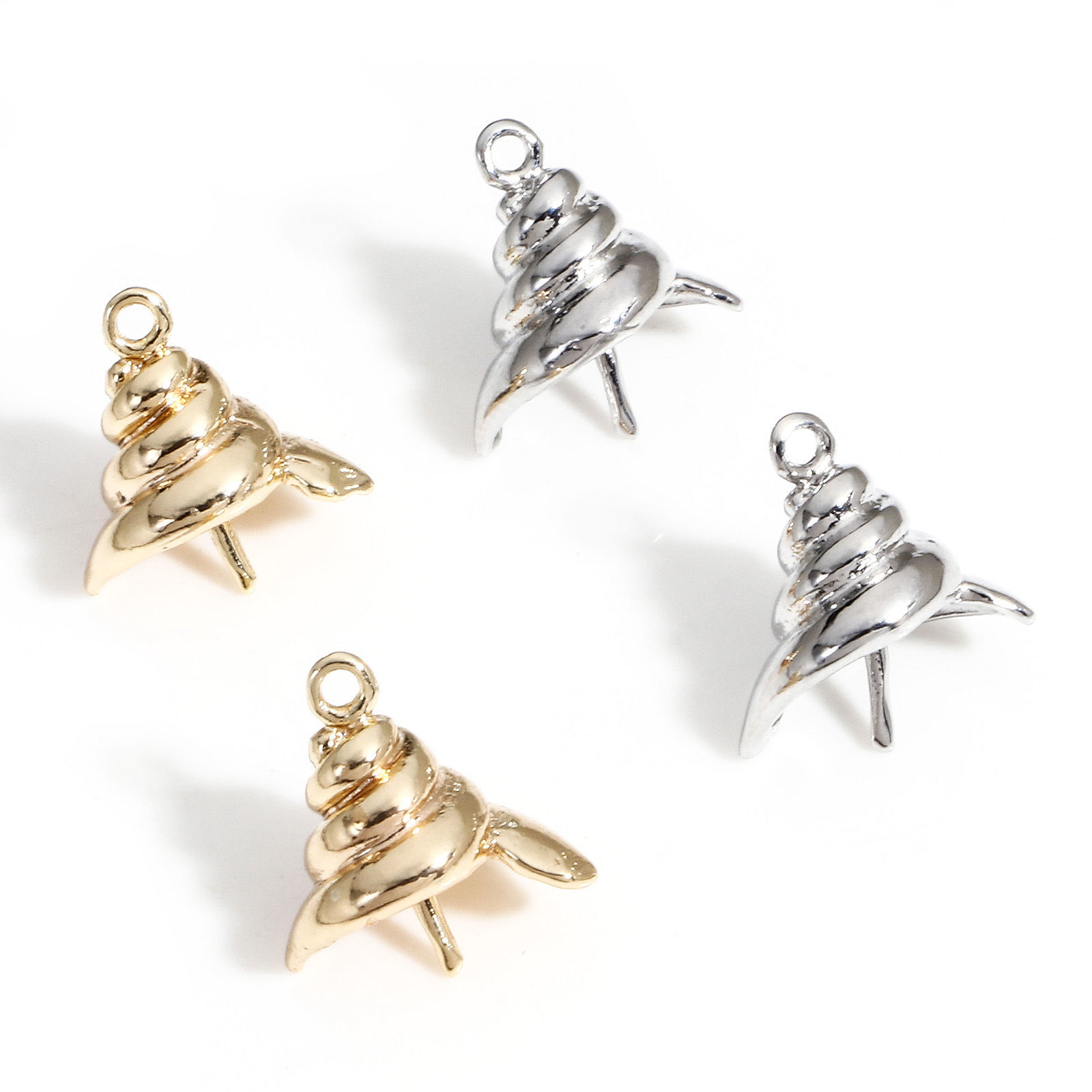 Изображение 5 ШТ Латунь Шкентеля Перлы Разъем Бейл Pin Кубок Cap настоящее золото с покрытием Береговичок 11мм x 11мм, Толщина иглы: 0.8мм