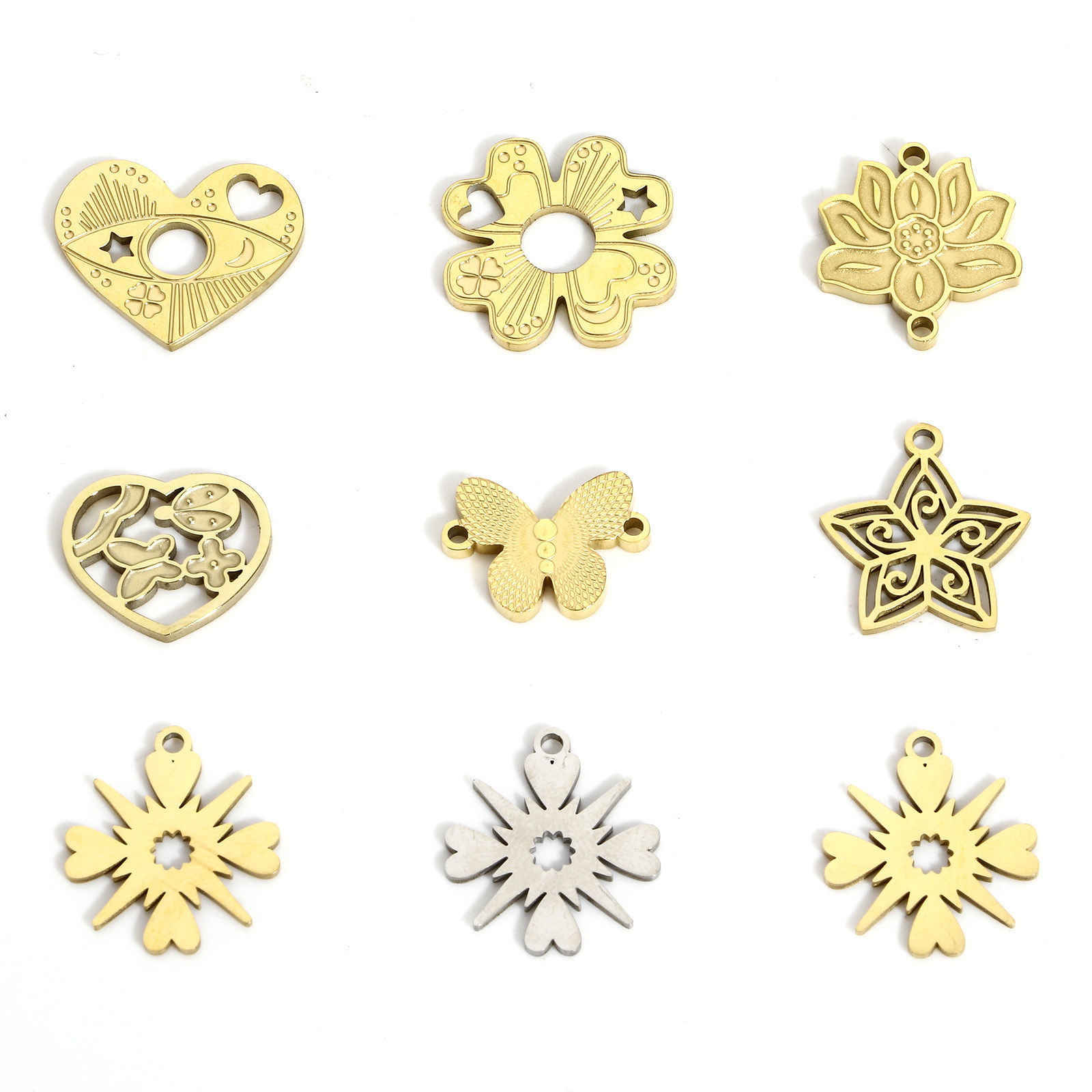 Picture of 304 Stainless Steel Stylish Charms Multicolor Star Heart