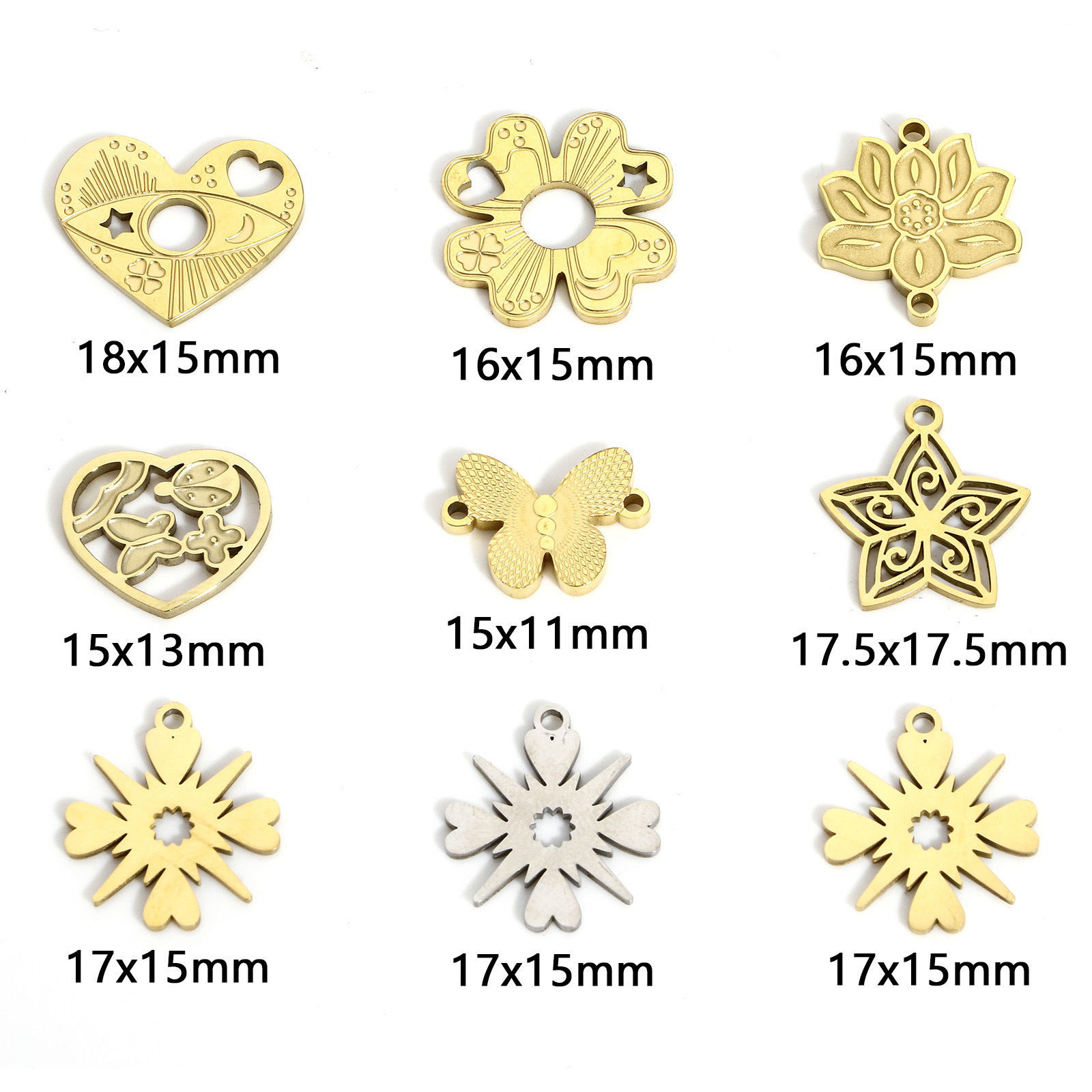 Picture of 304 Stainless Steel Stylish Charms Multicolor Star Heart