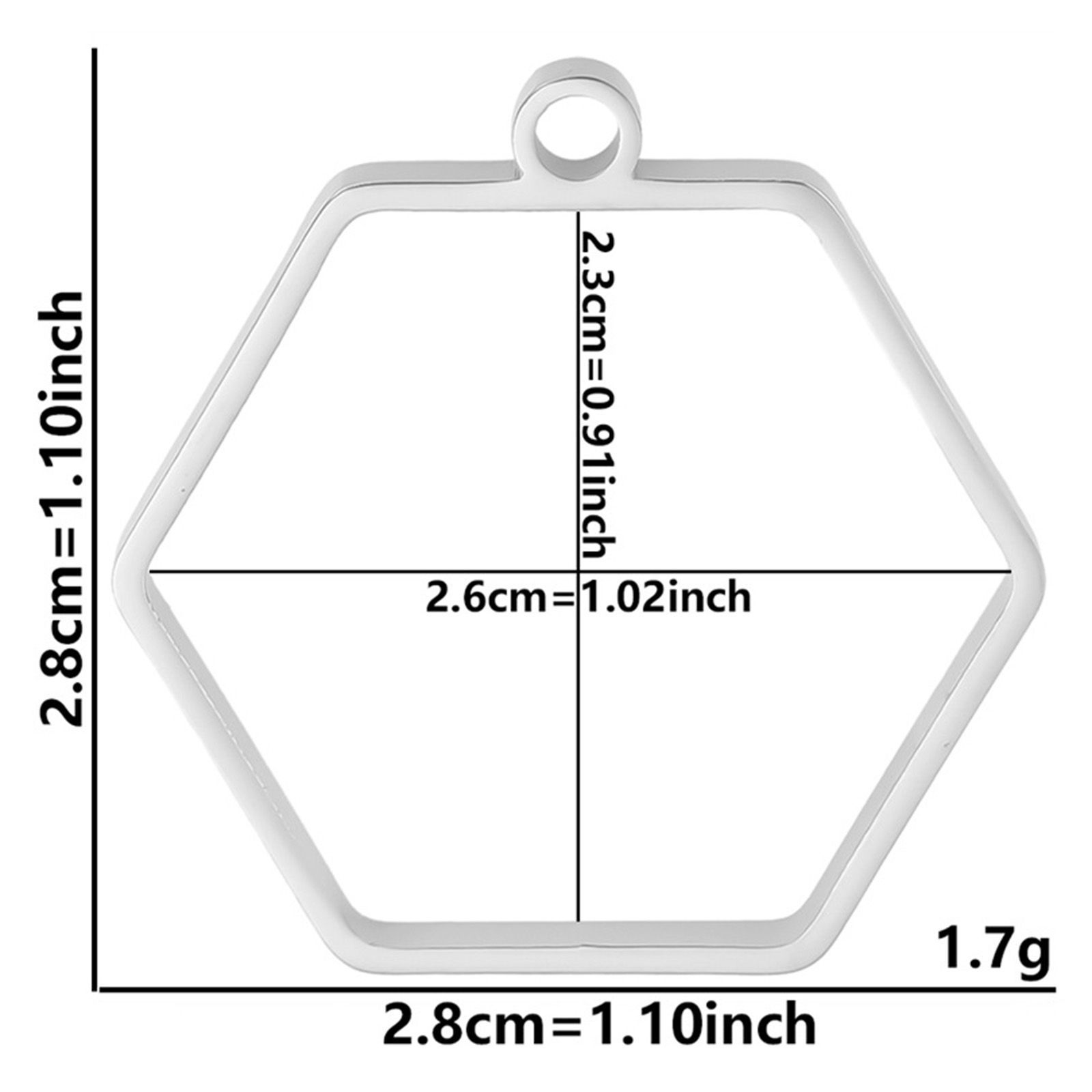 Picture of 304 Stainless Steel Open Back Bezel Pendants For Resin Geometric Hollow