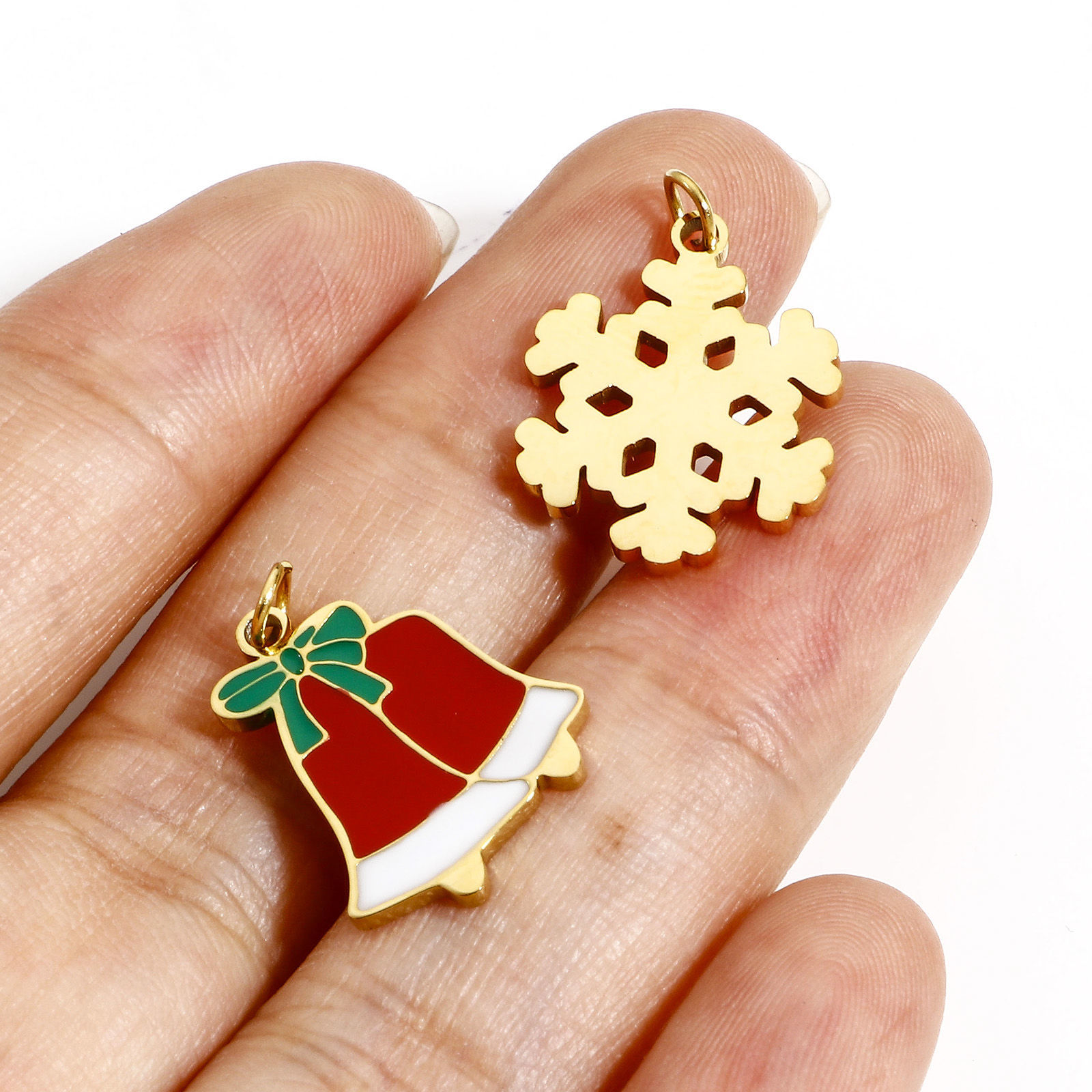 Picture of 304 Stainless Steel Christmas Charms Enamel
