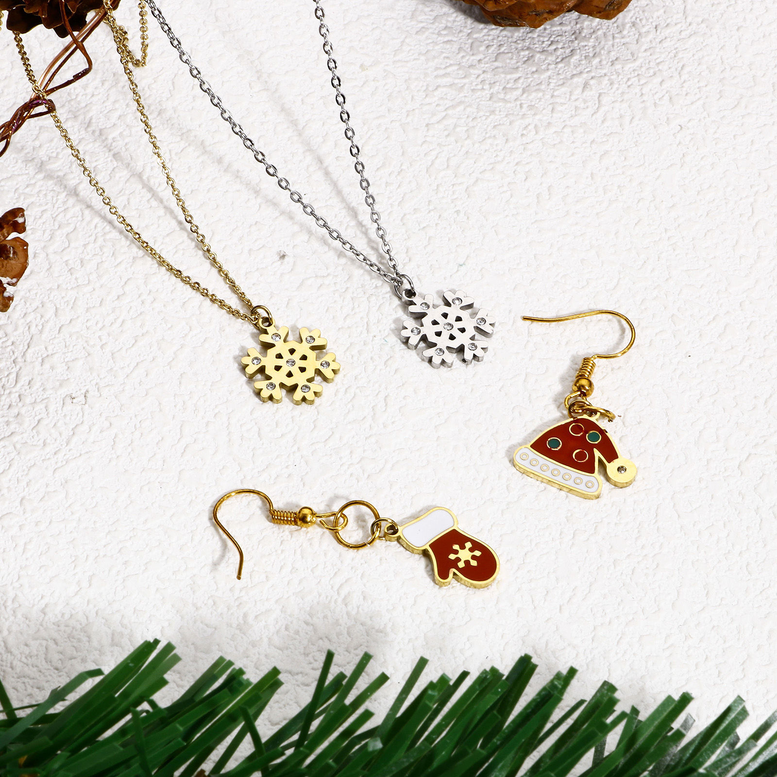 Picture of 304 Stainless Steel Christmas Charms Enamel