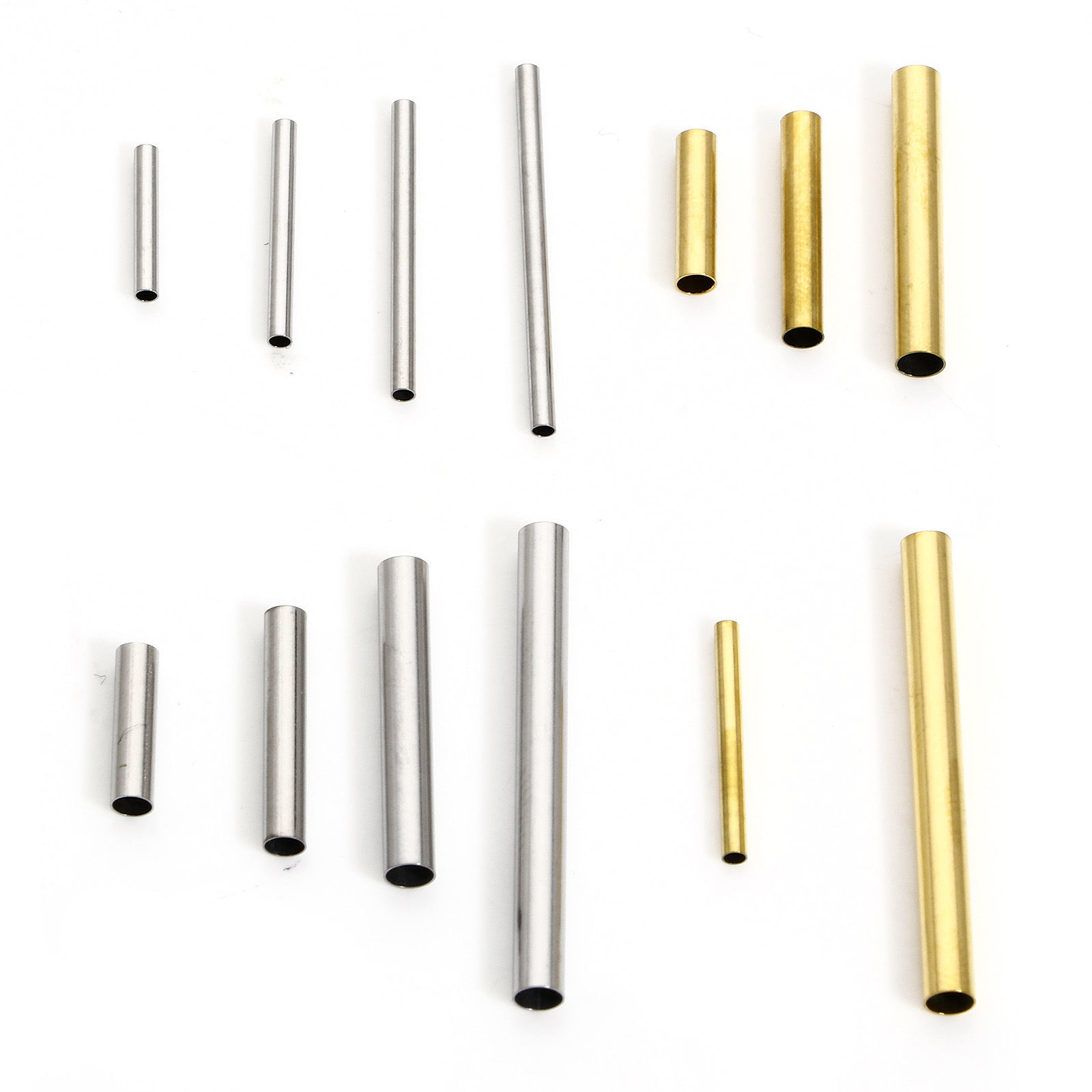 Bild von 5 Stück 304 Edelstahl Perlen für die DIY-Schmuckherstellung Tube