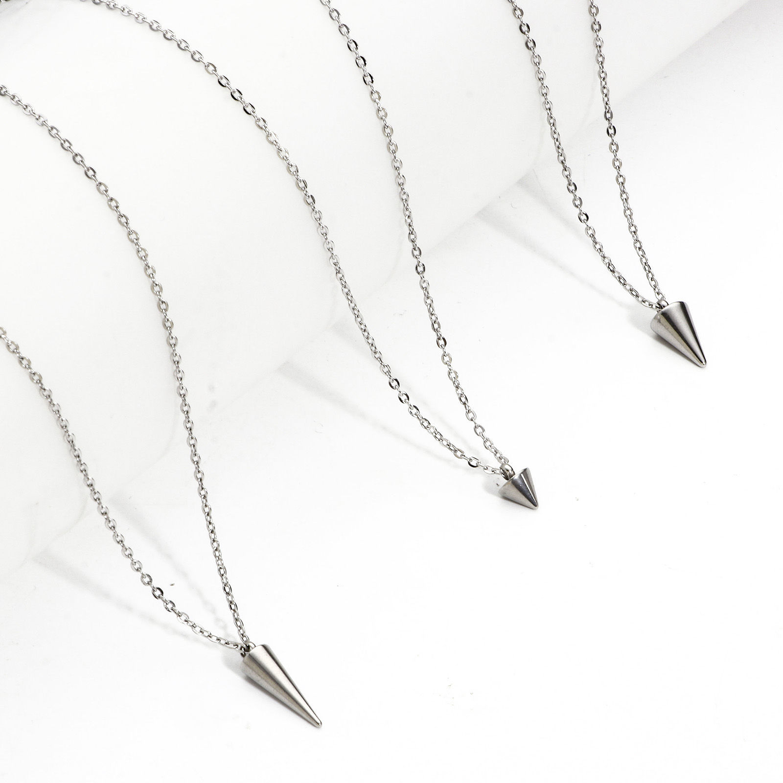Picture of 304 Stainless Steel Charms Silver Tone Cone