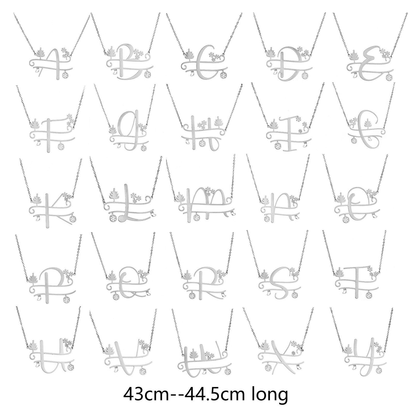 Picture of 304 Stainless Steel Link Cable Chain Necklace Platinum Plated Christmas Tree Snowflake Hollow 43cm(16 7/8") long