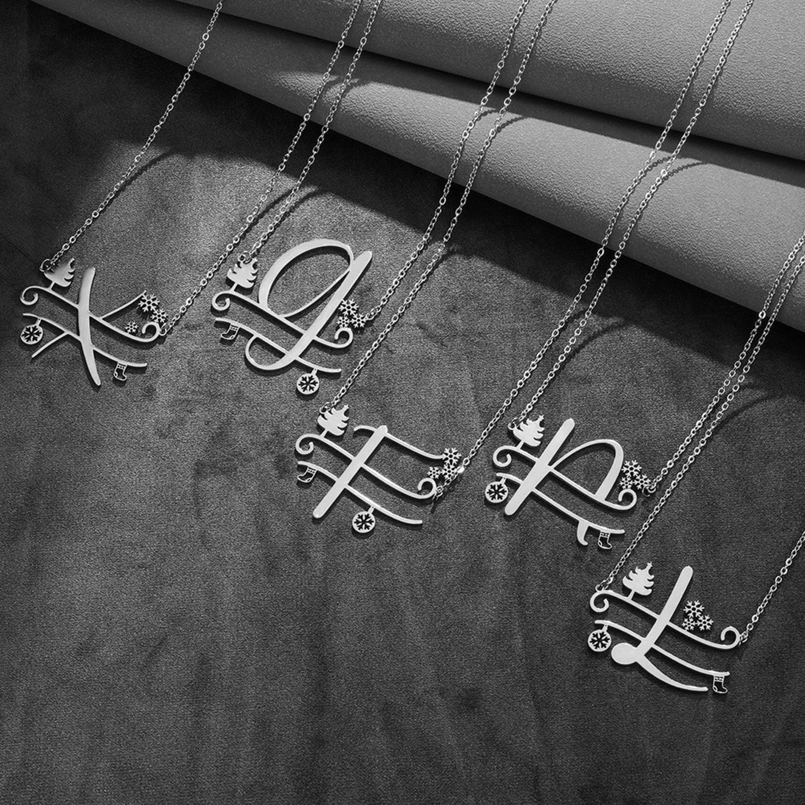 Picture of 304 Stainless Steel Link Cable Chain Necklace Platinum Plated Christmas Tree Snowflake Hollow 43cm(16 7/8") long