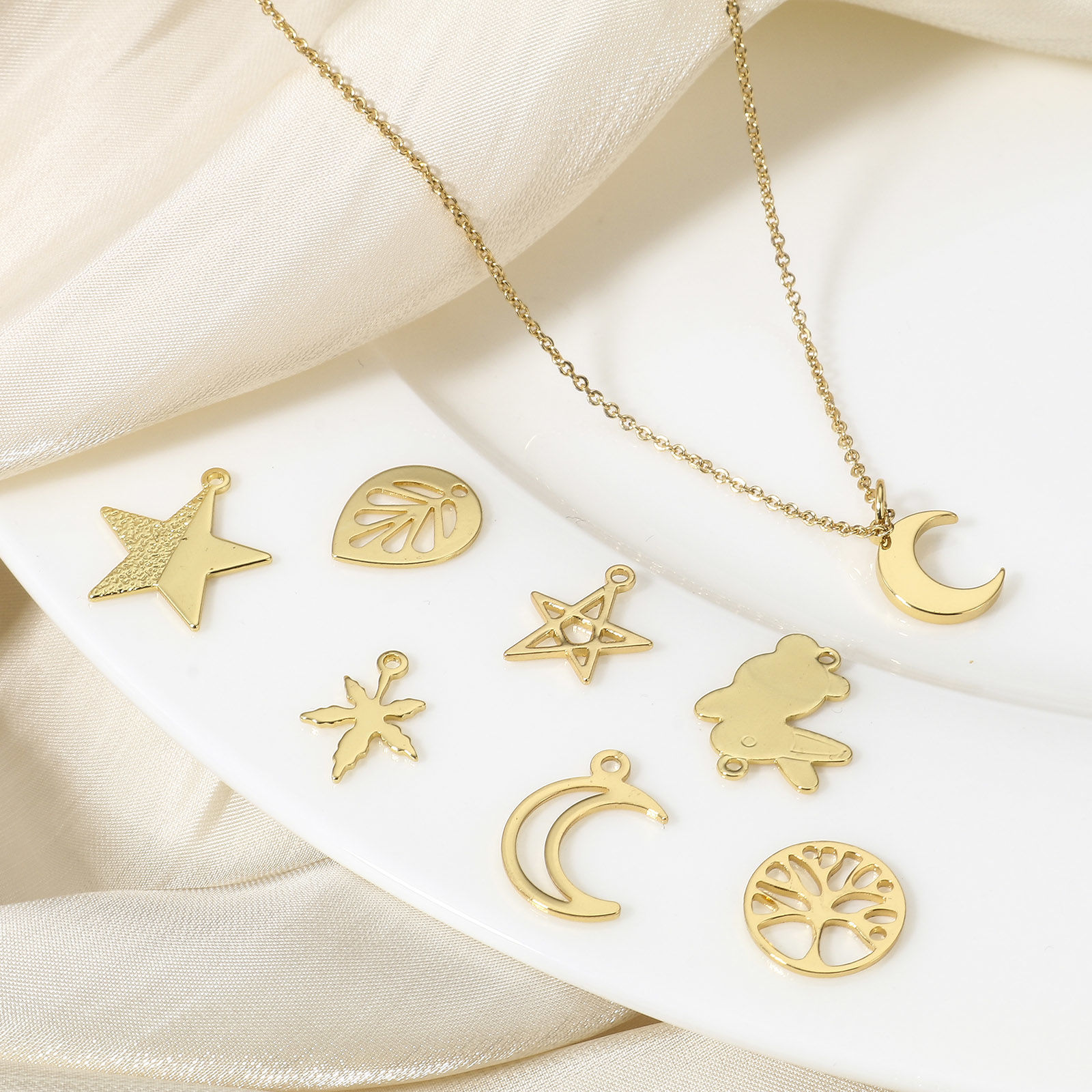 Bild von 1 Stück Messing Charms 18K Echtgold plattiert