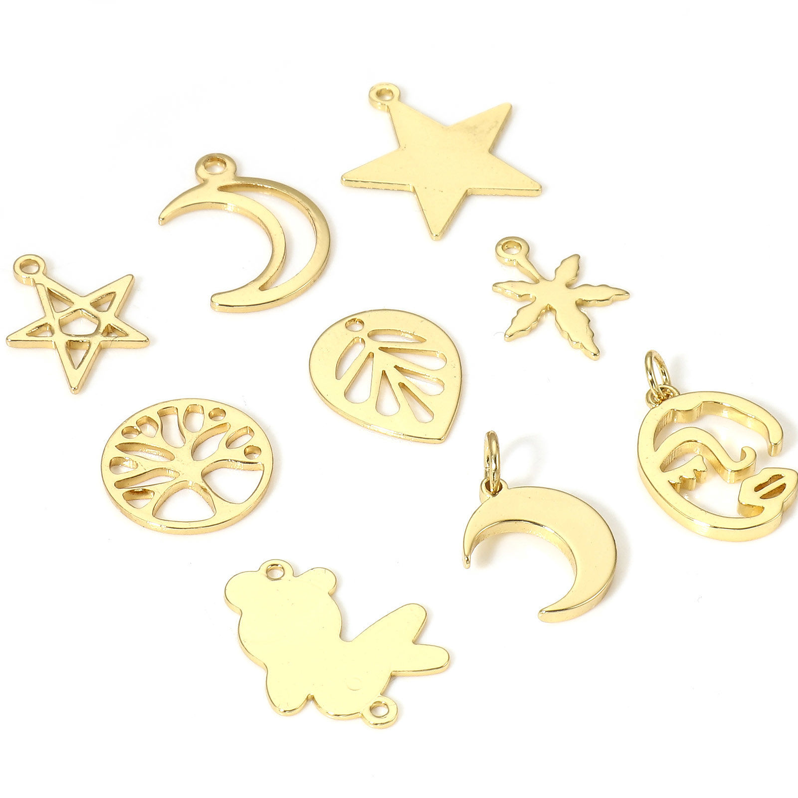 Bild von 1 Stück Messing Charms 18K Echtgold plattiert