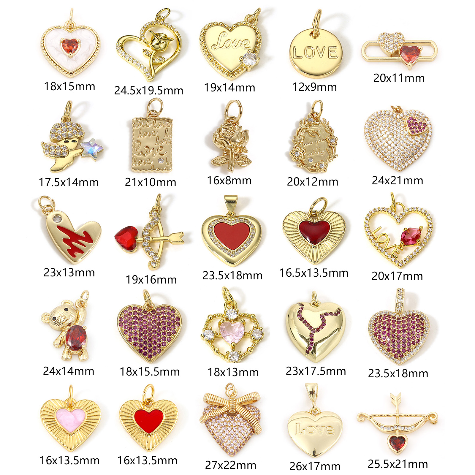 Immagine di 1 Pz Ottone Charms 18K Vero Oro Placcato